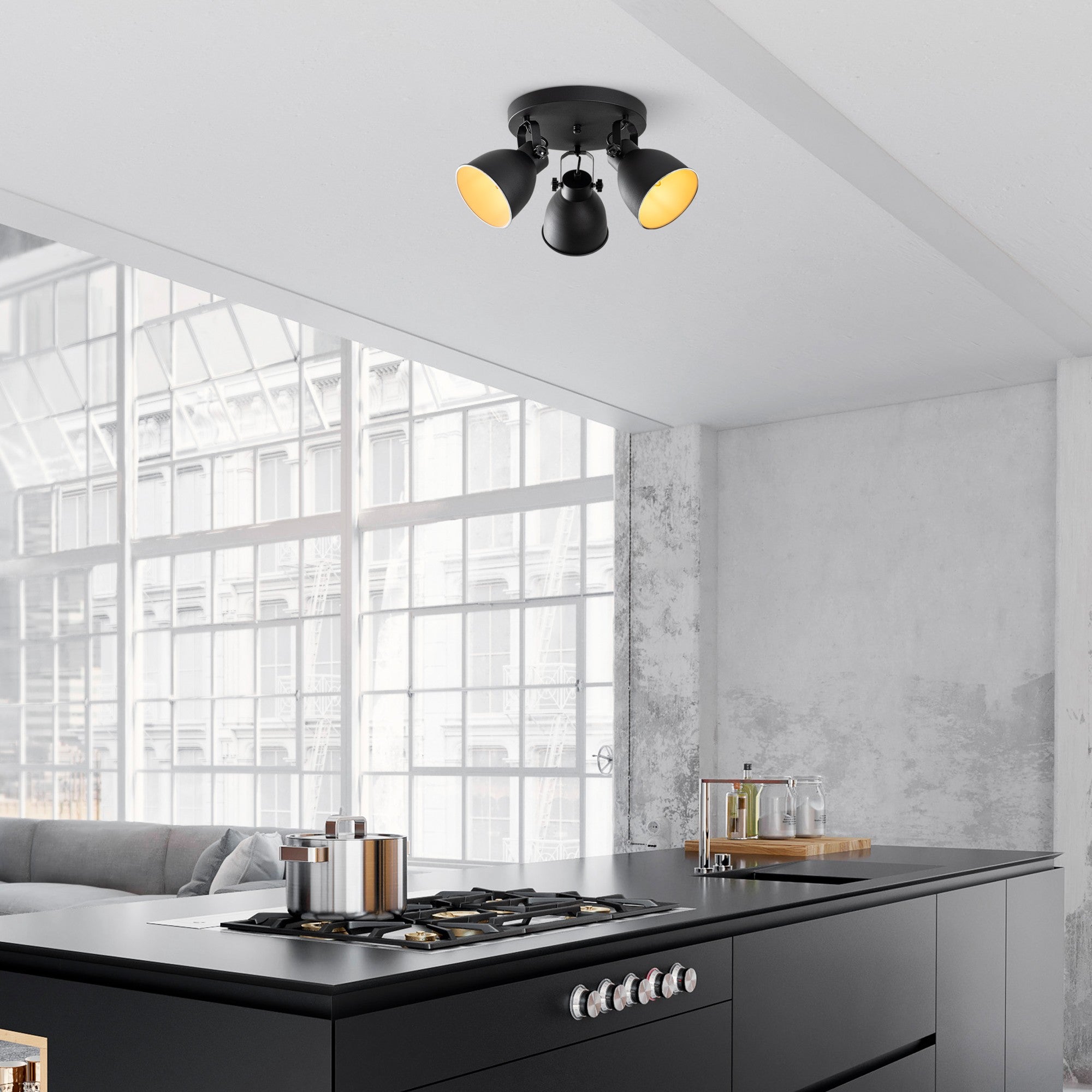 Candeeiro de Teto  - Spotkafası - Preto