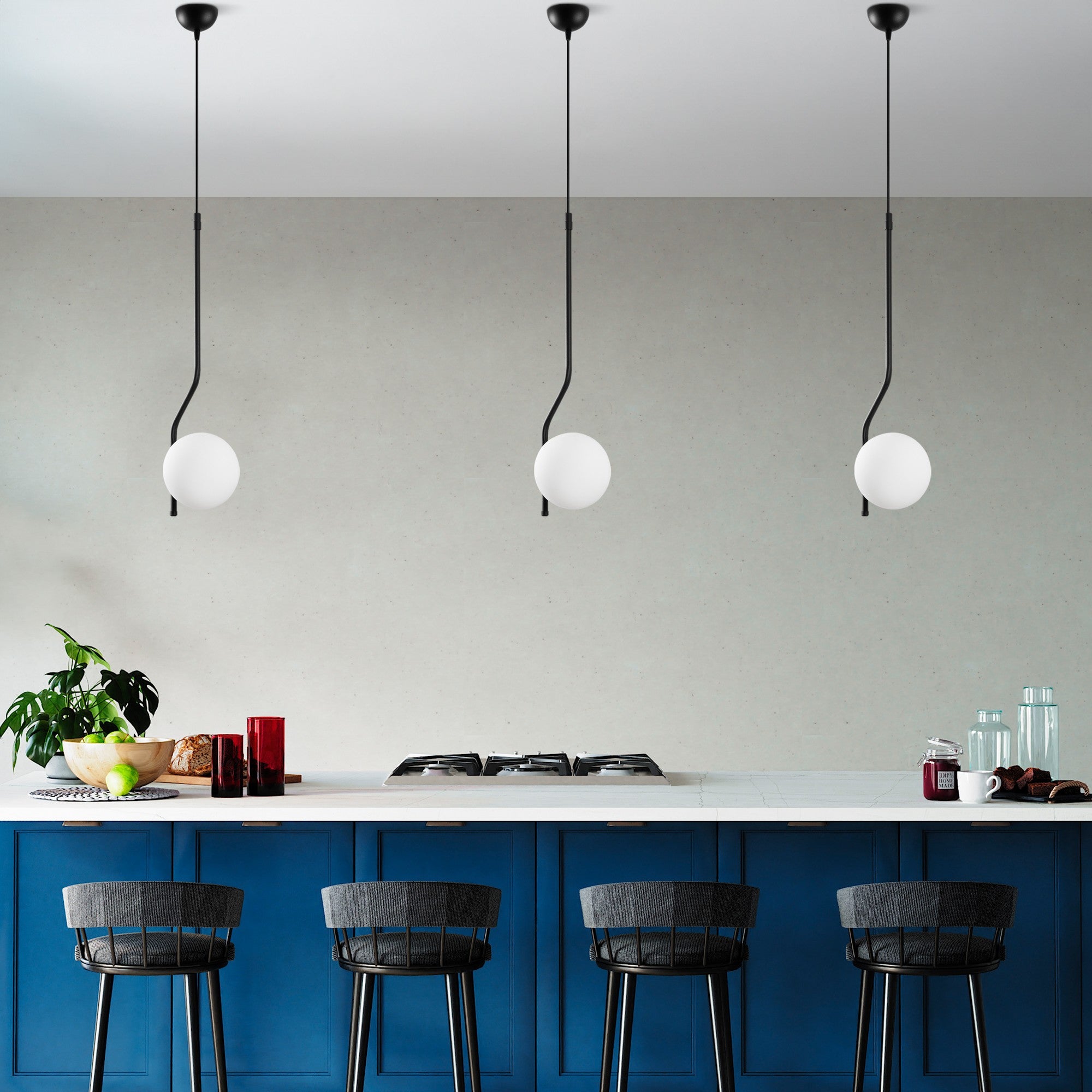 Candeeiro de Teto – 70 - 100 cm – Preto – Metal