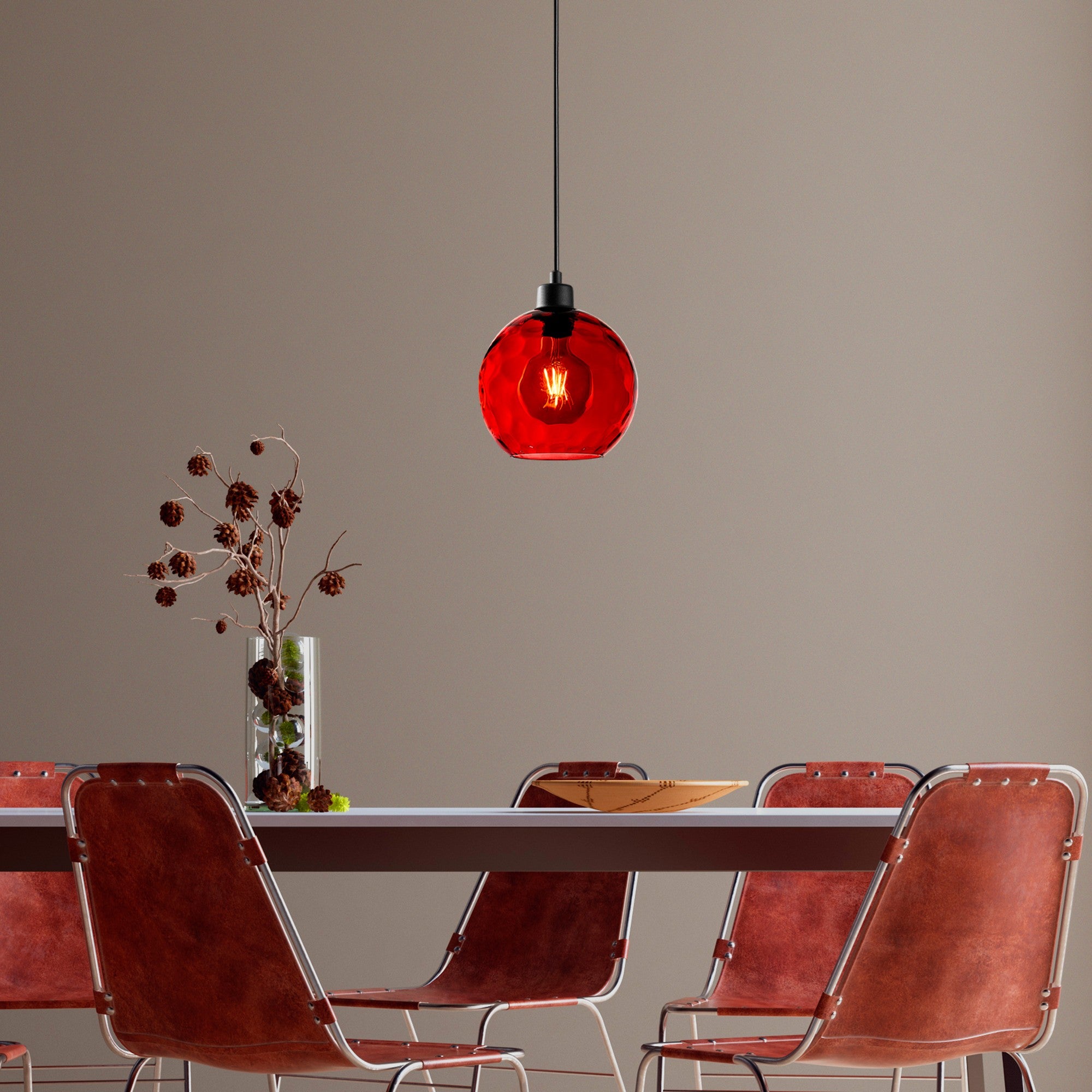 Candeeiro de Teto  - Benek - Vermelho