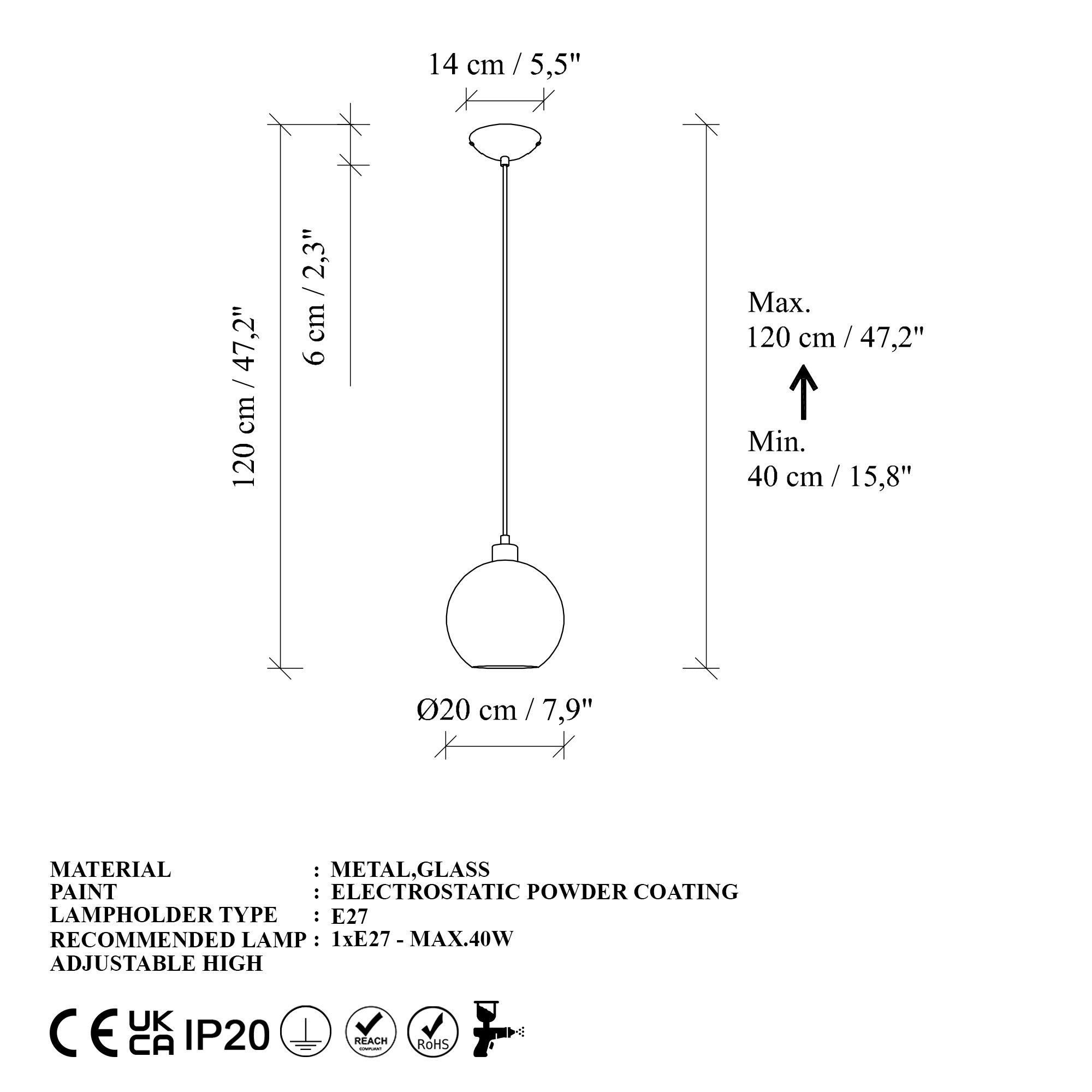 Candeeiro de Teto  - Benek - Amarelo