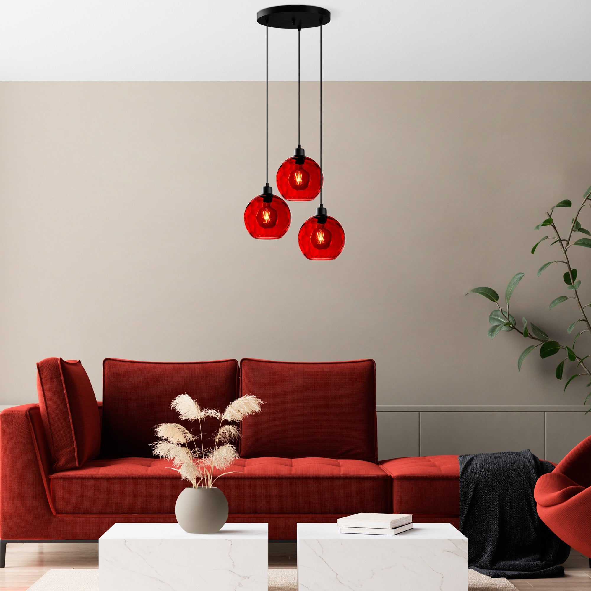 Candeeiro de Teto  - Benek - Vermelho