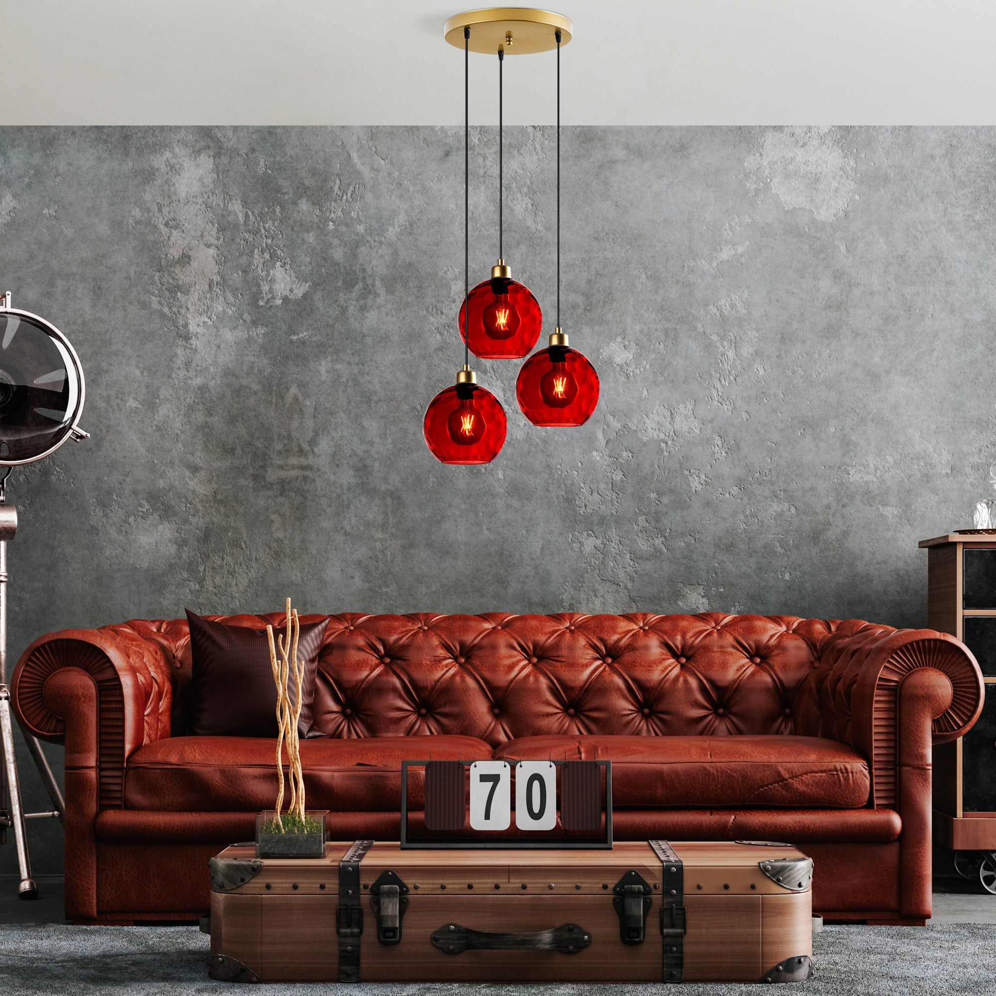 Candeeiro de Teto  - Benek - Vermelho