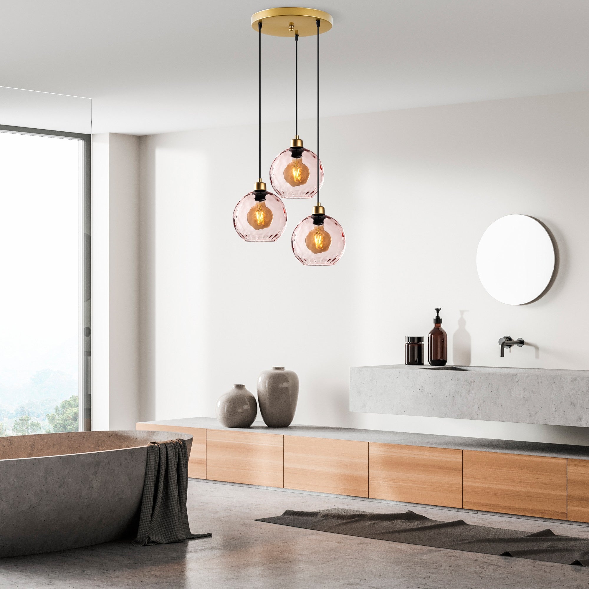 Candeeiro de Teto  - Benek - Rosa