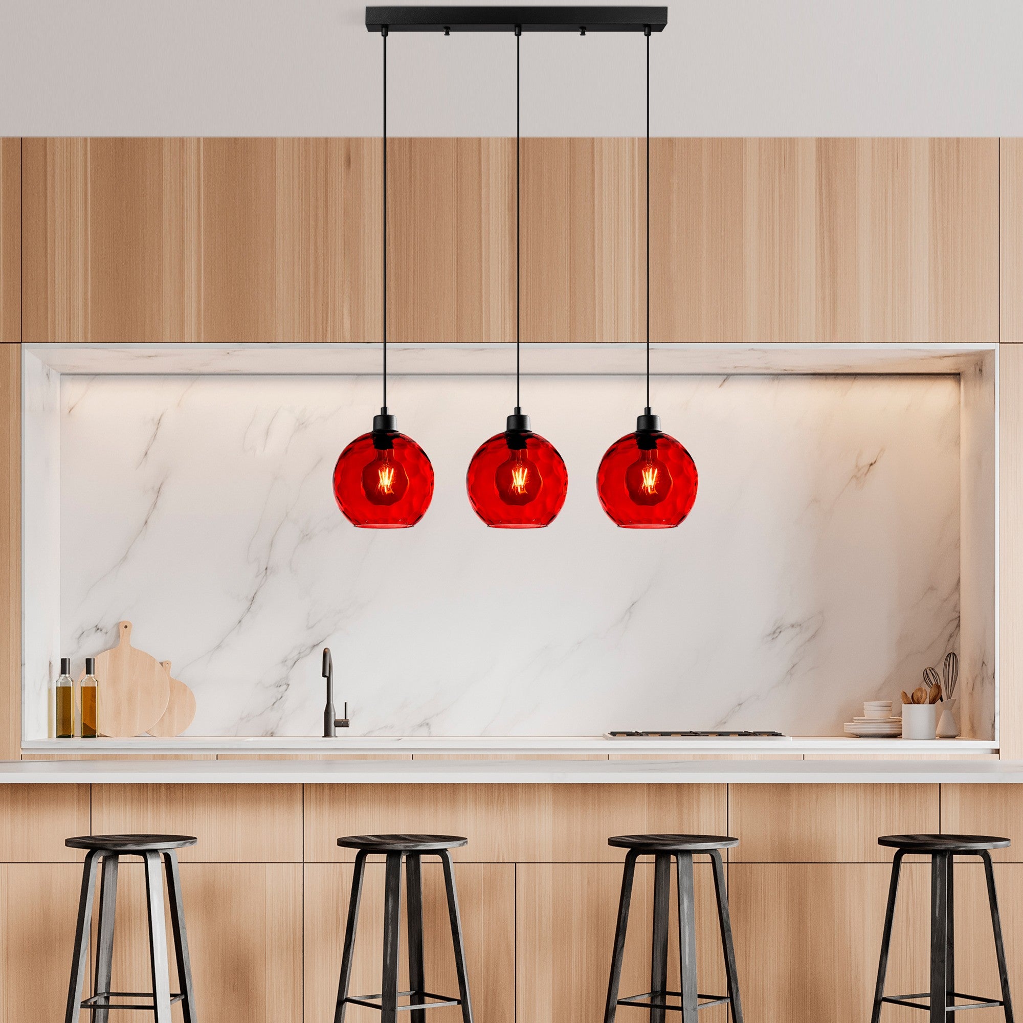 Candeeiro de Teto  - Benek - Vermelho