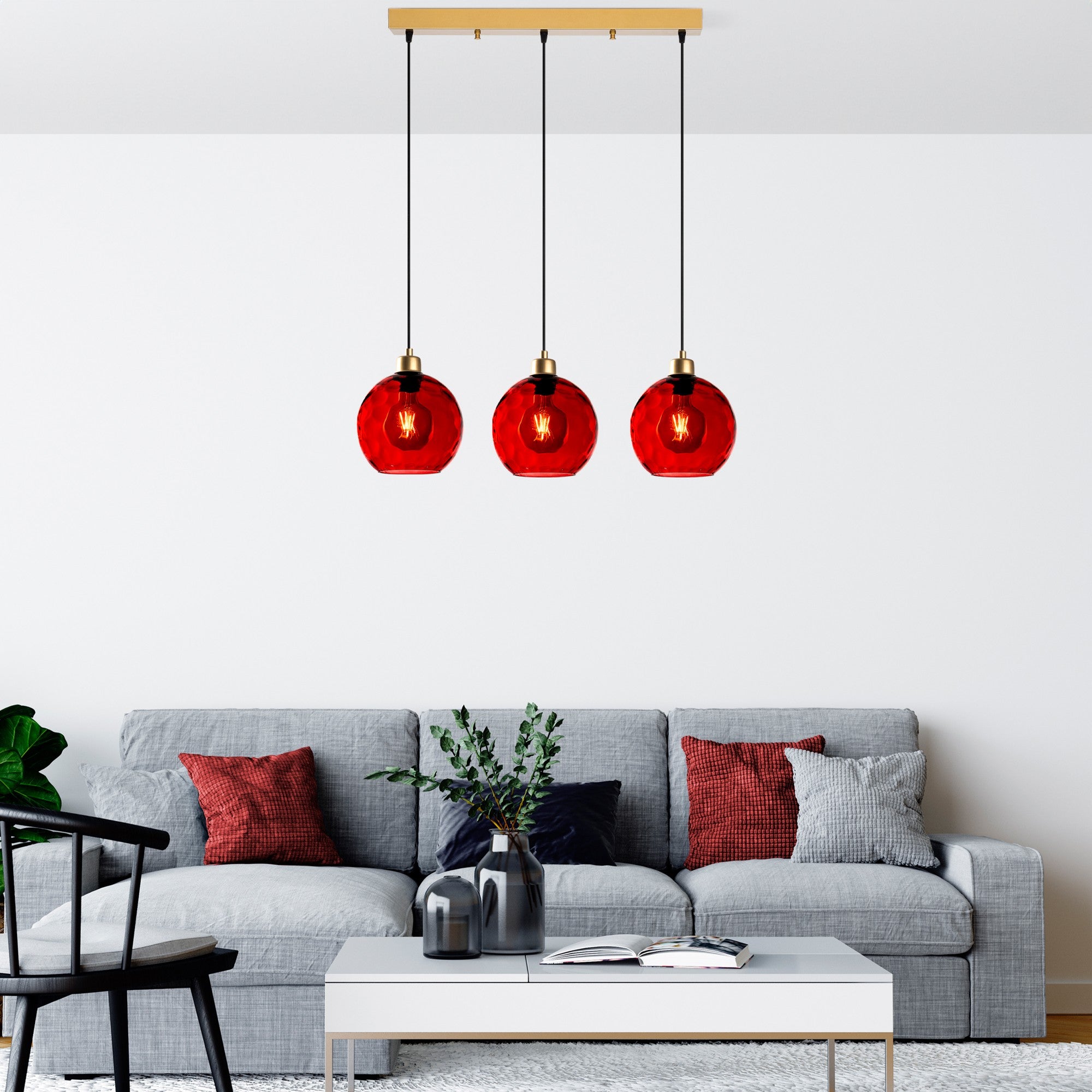 Candeeiro de Teto  - Benek - Vermelho