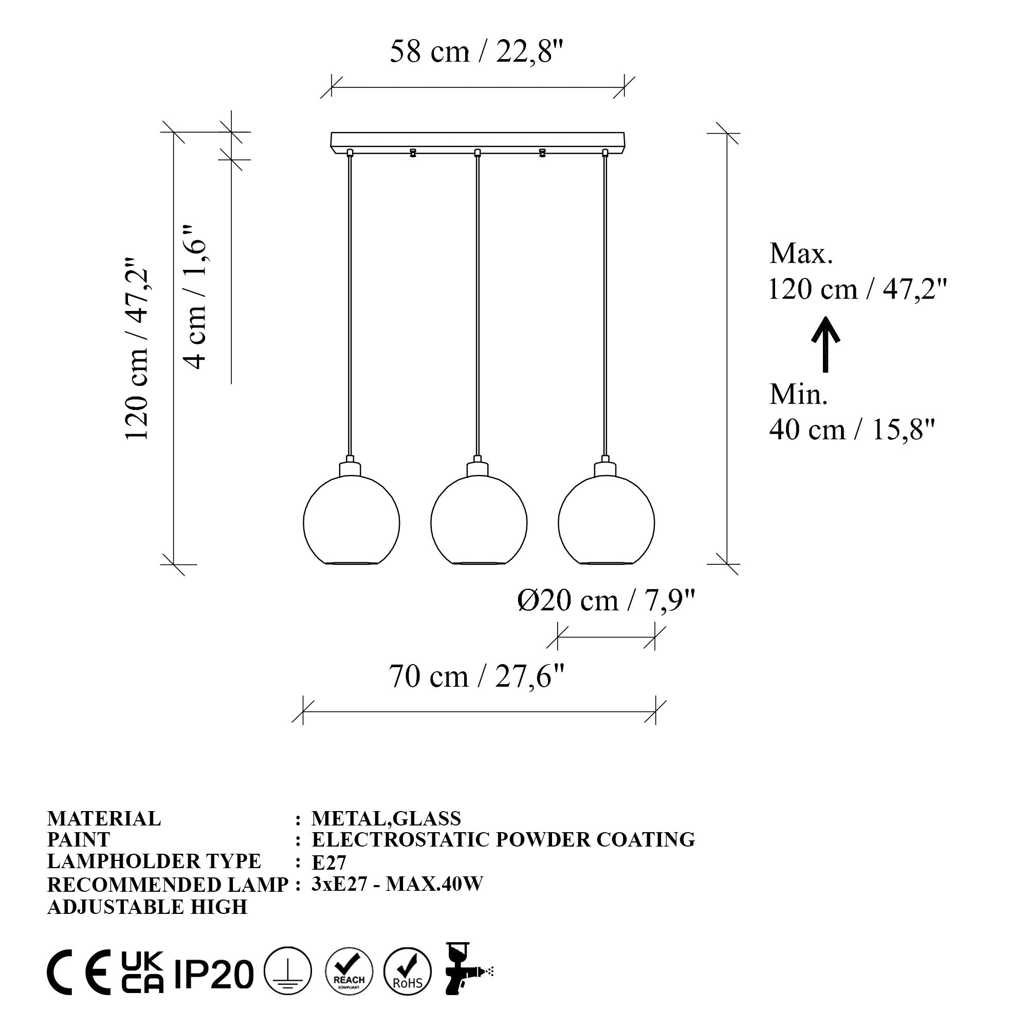 Candeeiro de Teto  - Benek - Azul
