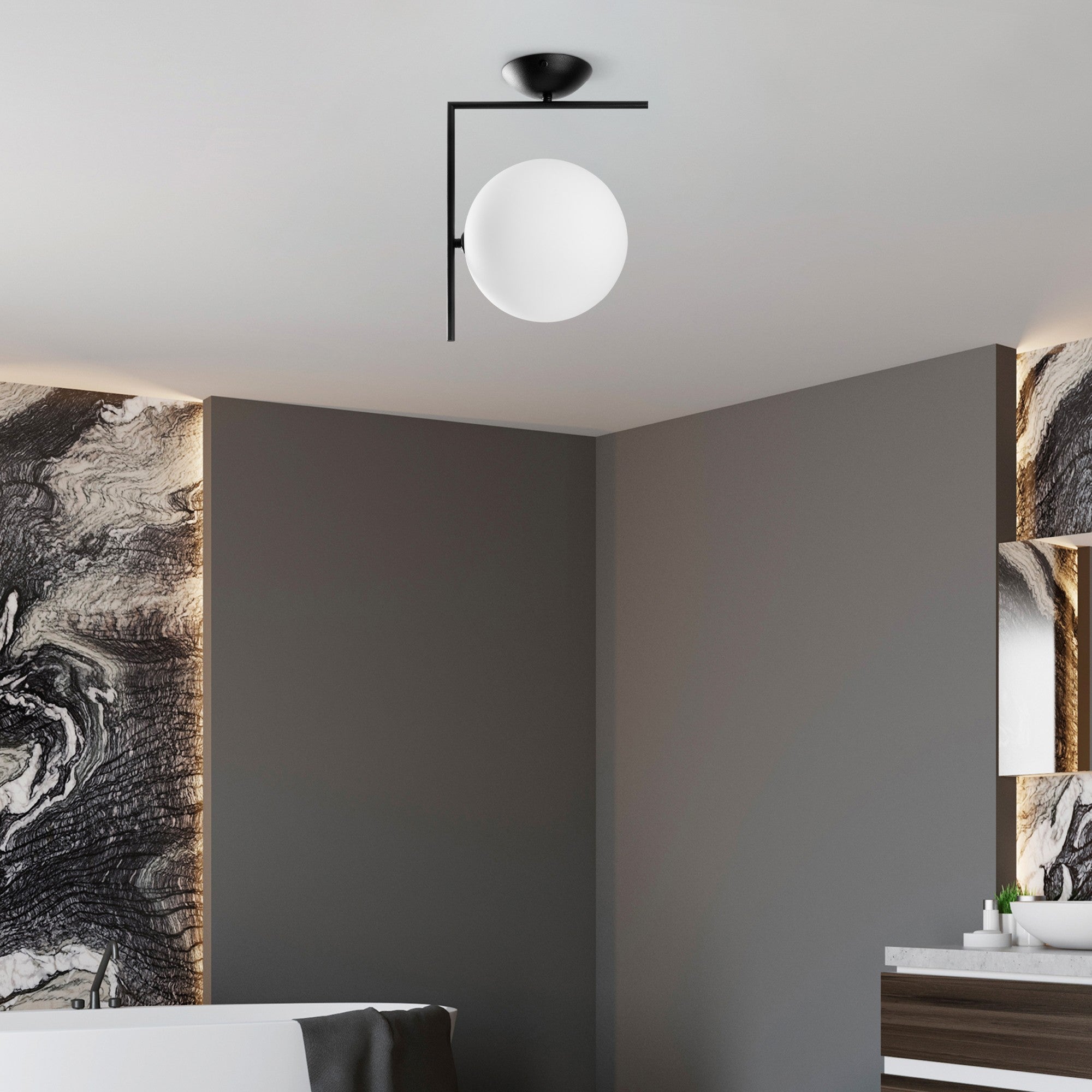 Candeeiro de Teto  - Luminar - Preto