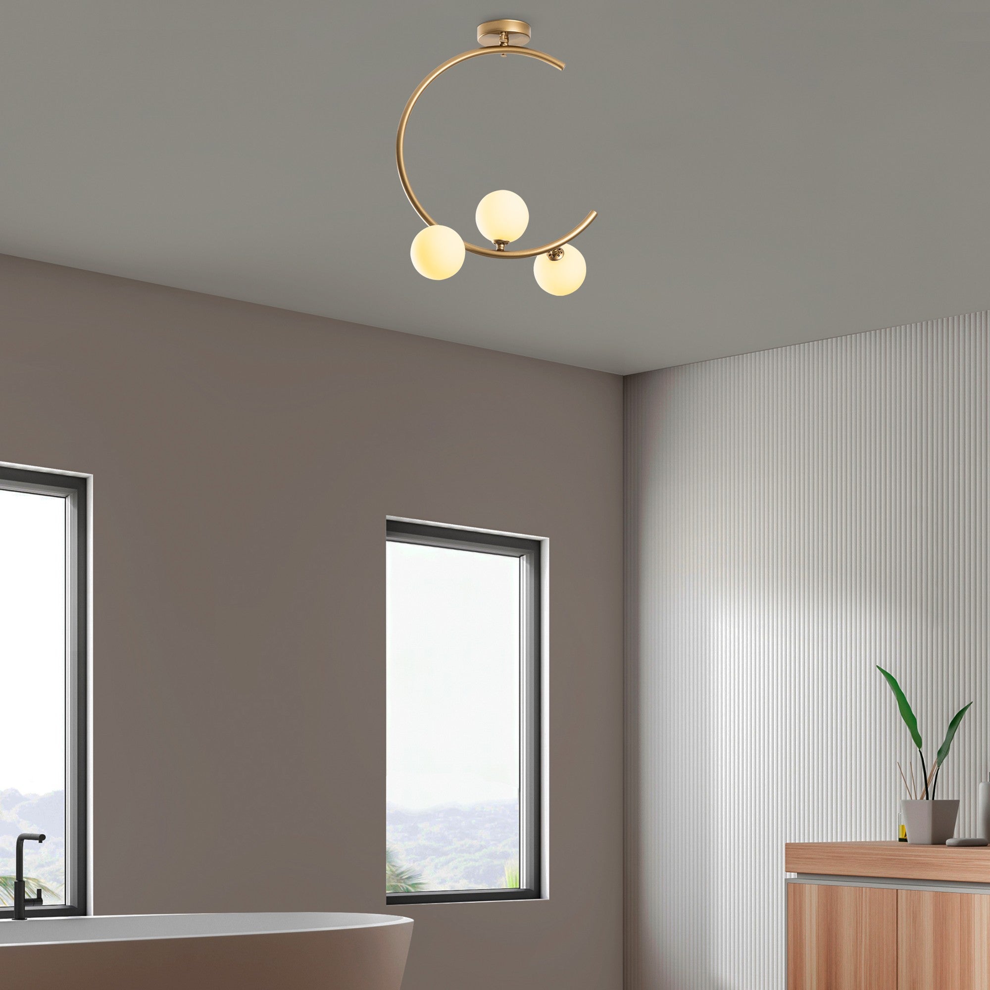 Candeeiro de Teto  - Luminar - Ouro