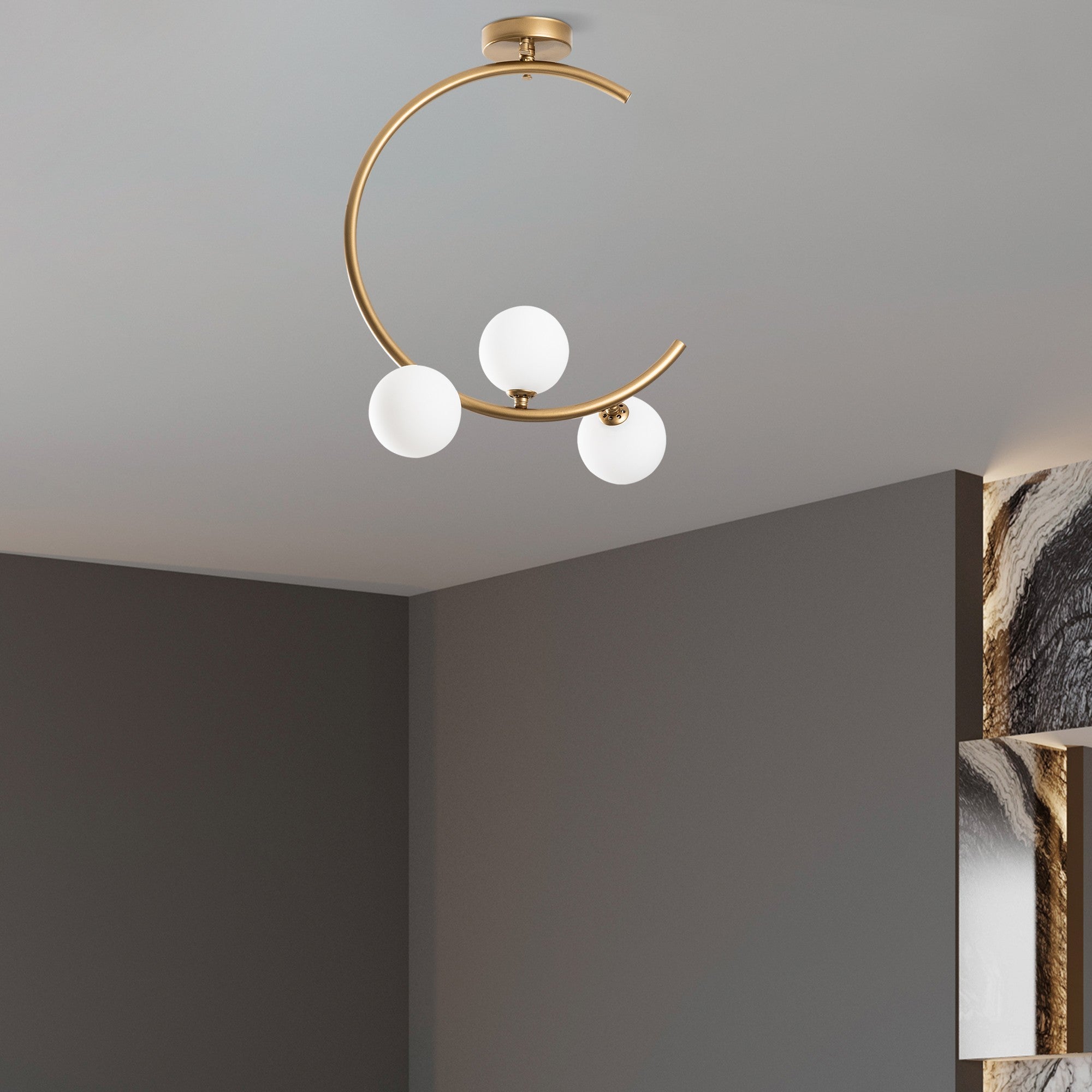 Candeeiro de Teto  - Luminar - Ouro