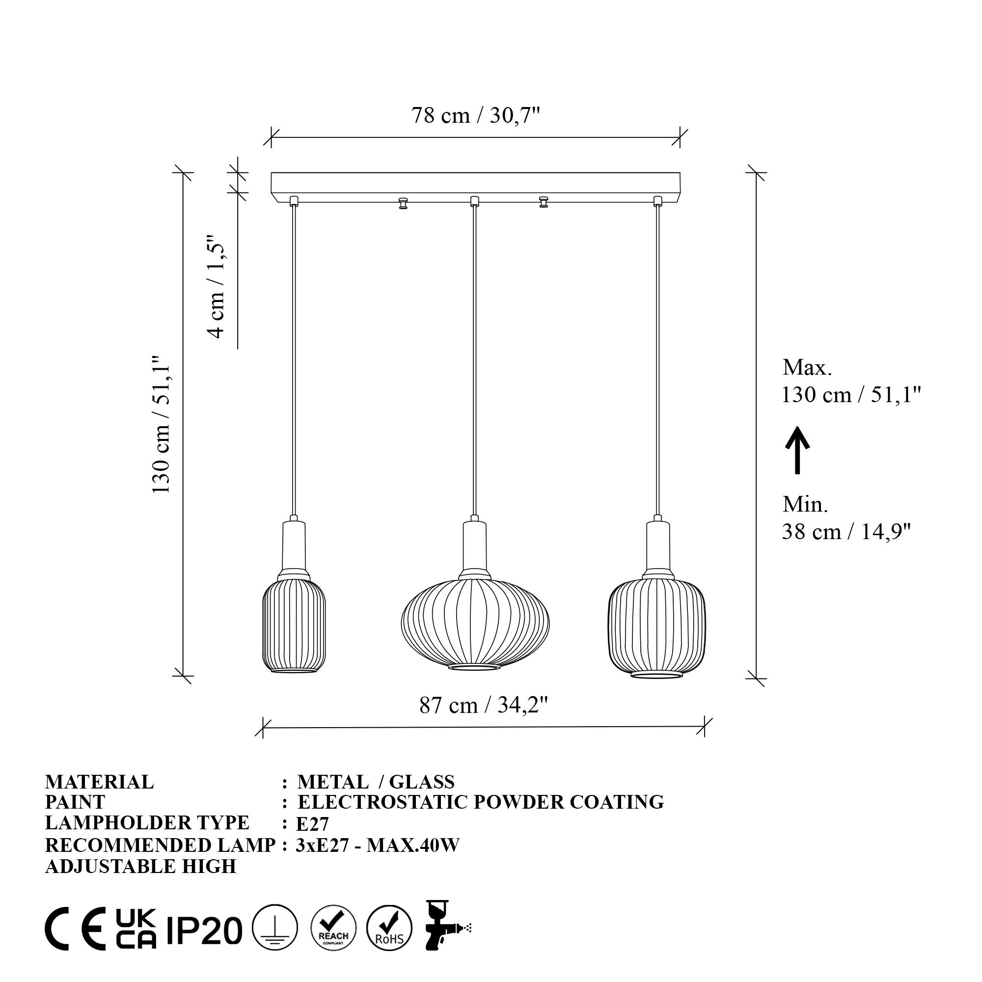 Candeeiro de Teto -Asker-Preto