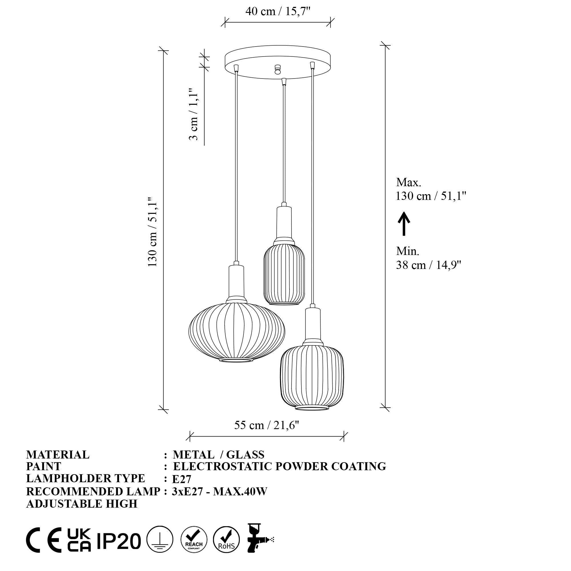 Candeeiro de Teto -Asker-Ouro