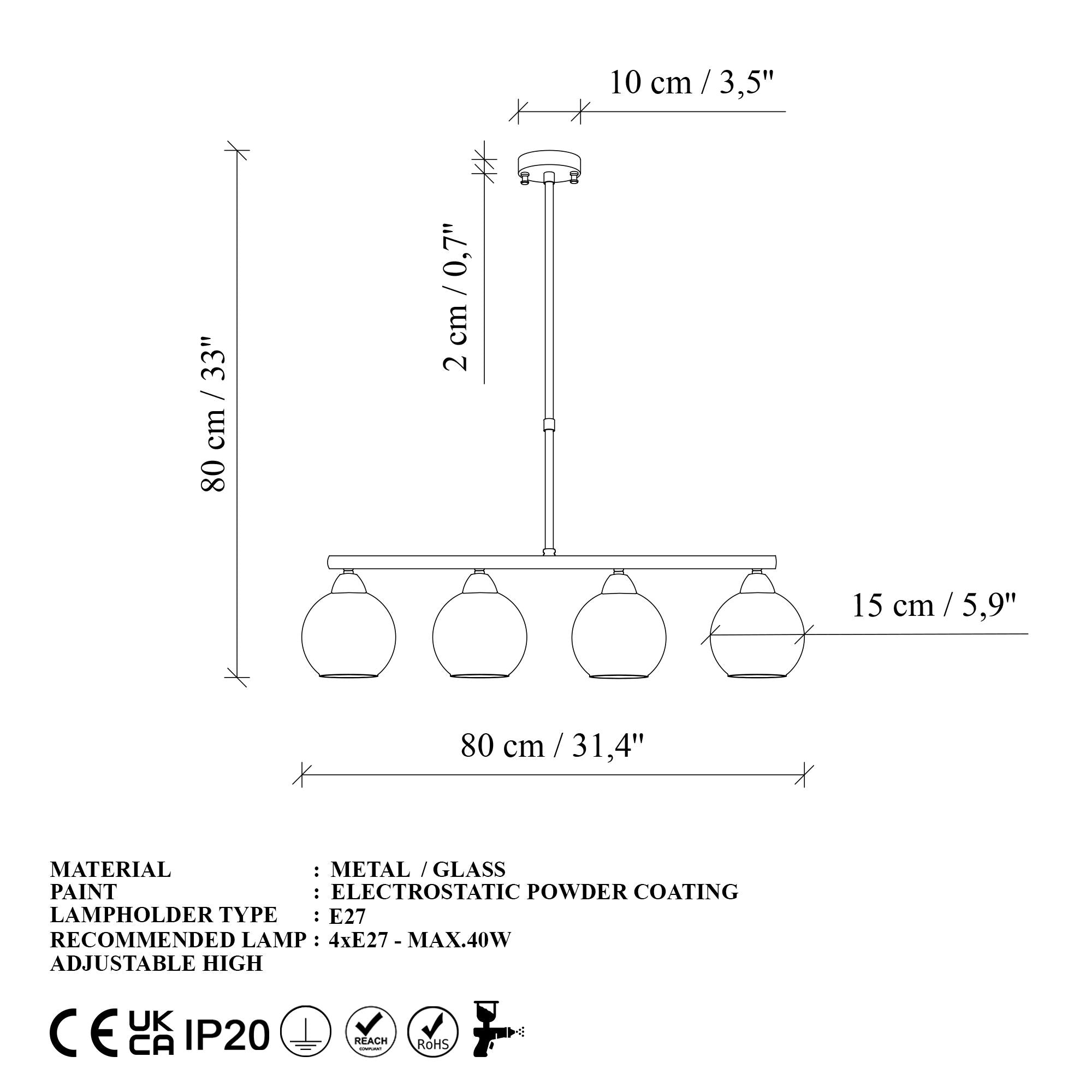 Candeeiro de Teto  - Benek - Azul
Preto