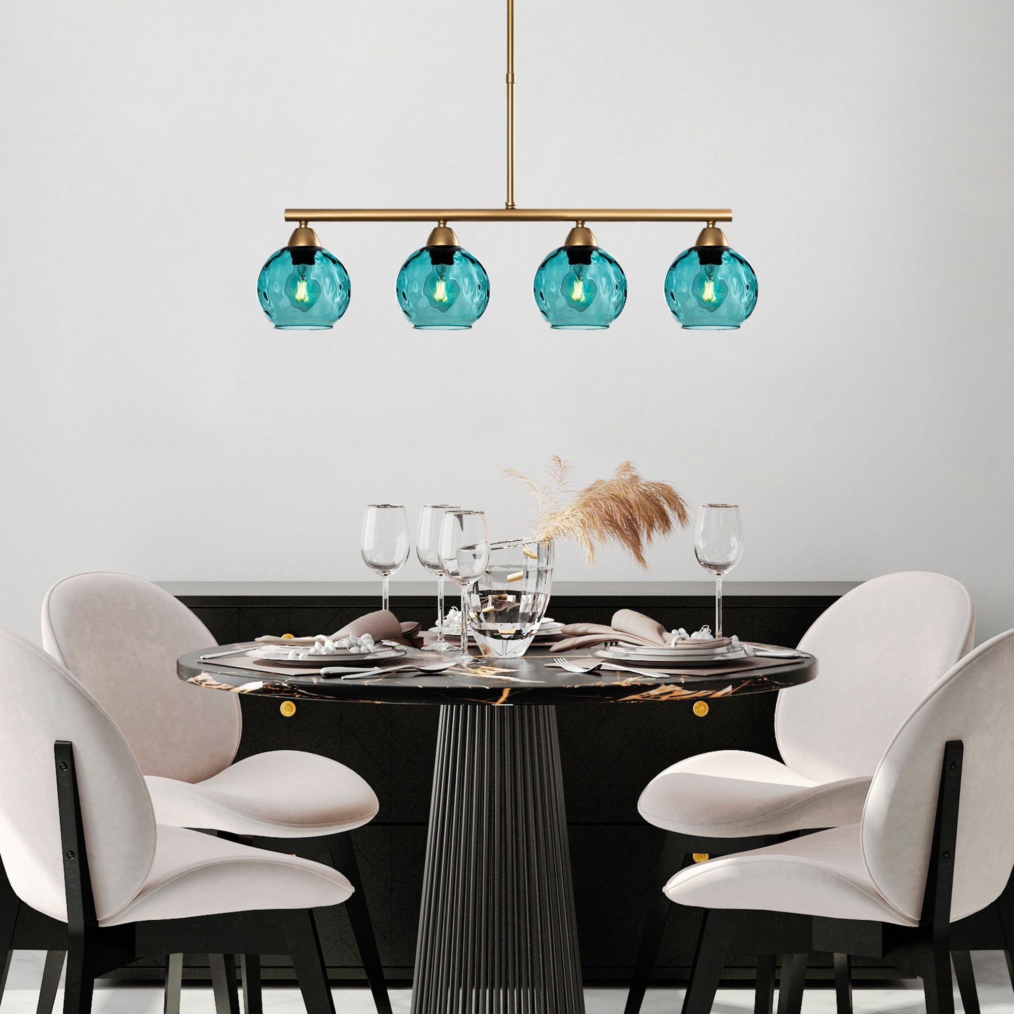 Candeeiro de Teto  - Benek - Azul
Dourado