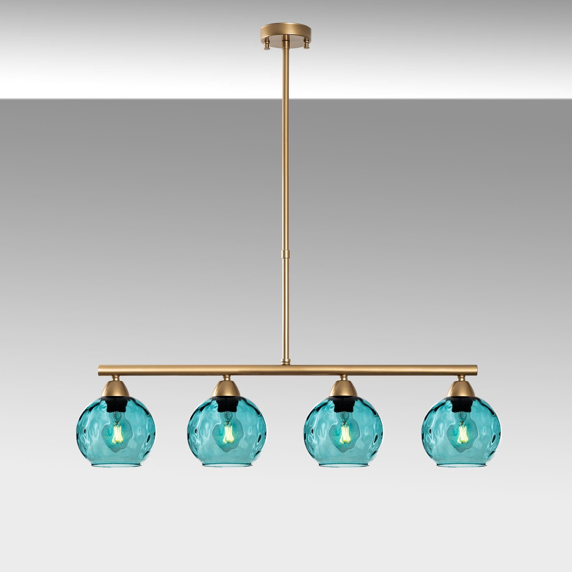 Candeeiro de Teto  - Benek - Azul
Dourado