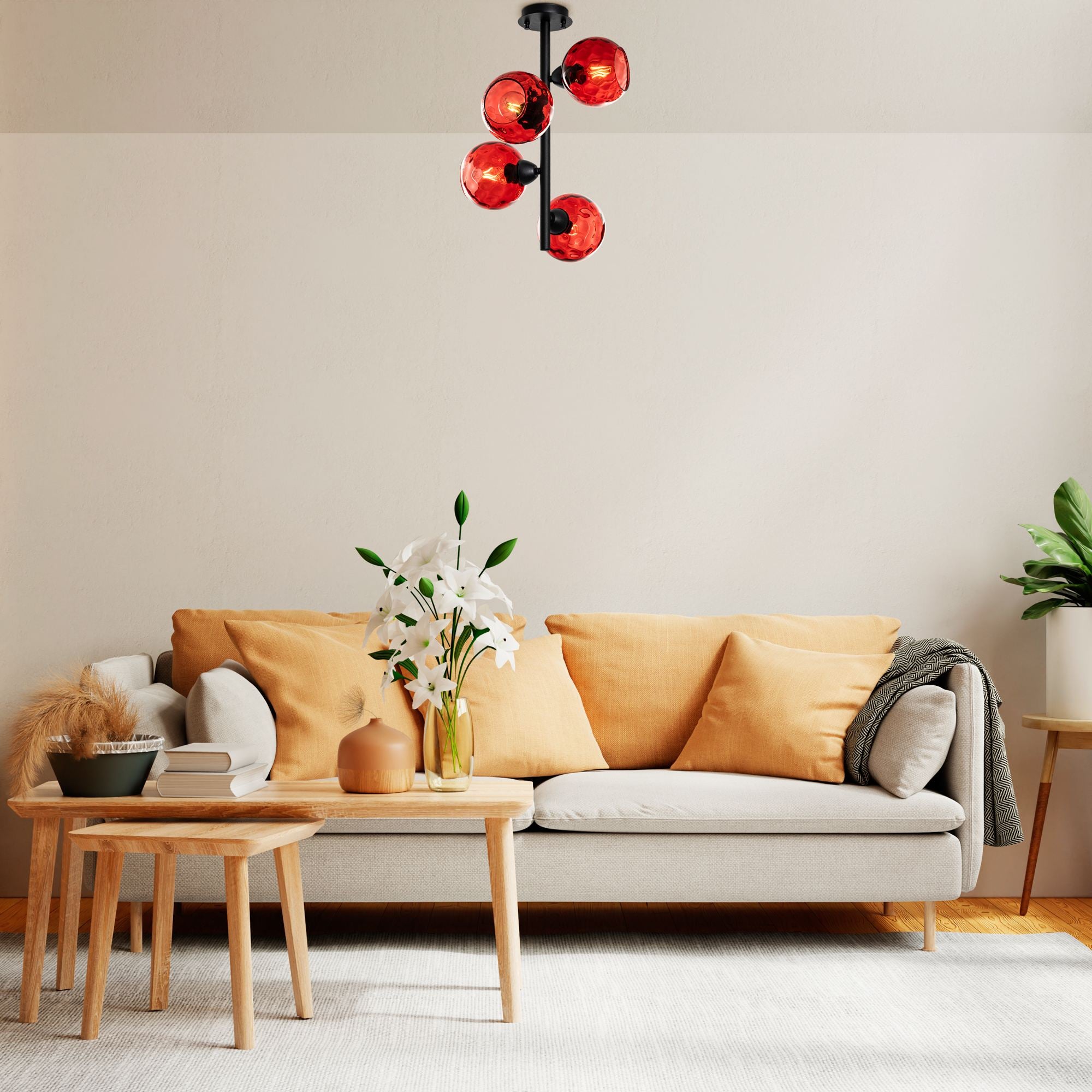 Candeeiro de Teto  - Benek - Vermelho
Preto