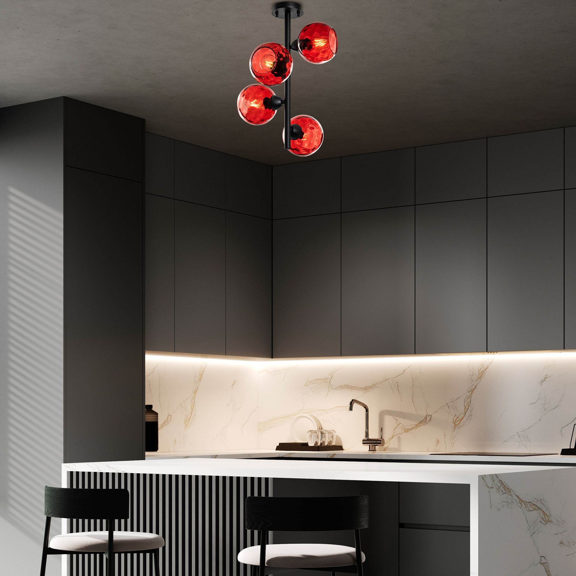 Candeeiro de Teto  - Benek - Vermelho
Preto