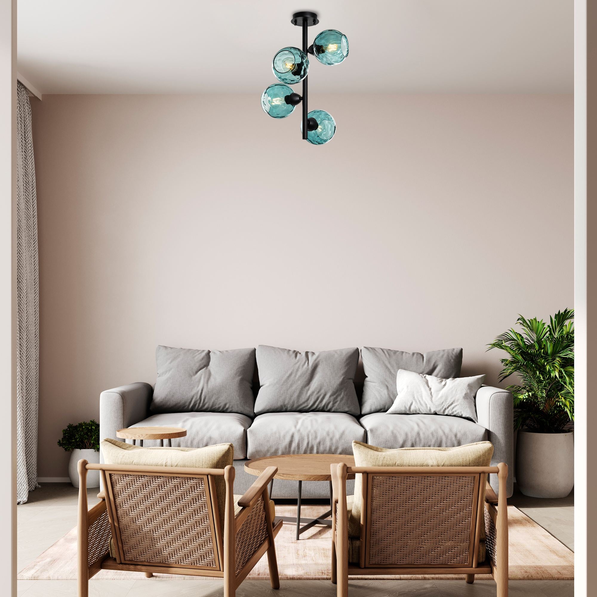 Candeeiro de Teto  - Benek - Azul
Preto