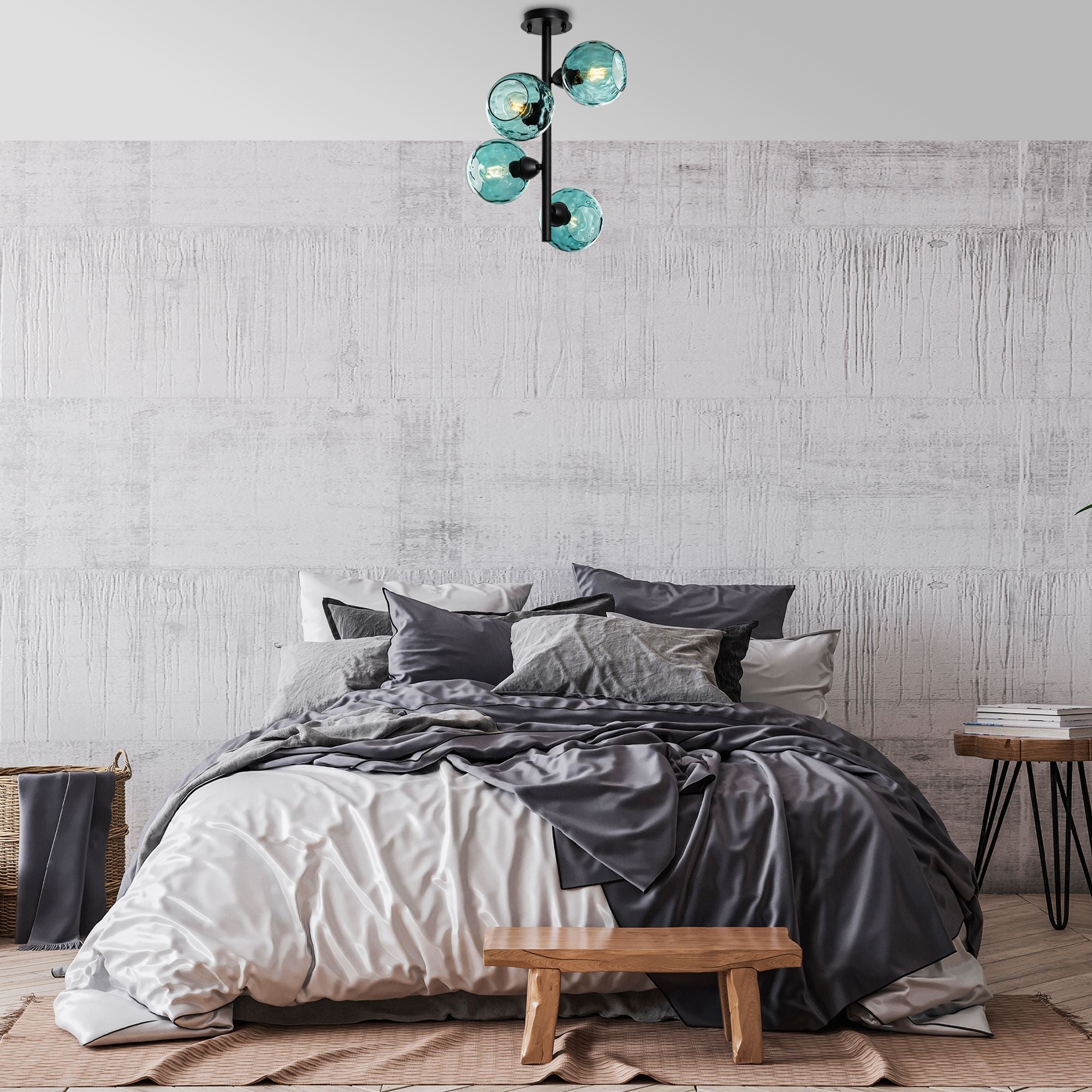 Candeeiro de Teto  - Benek - Azul
Preto