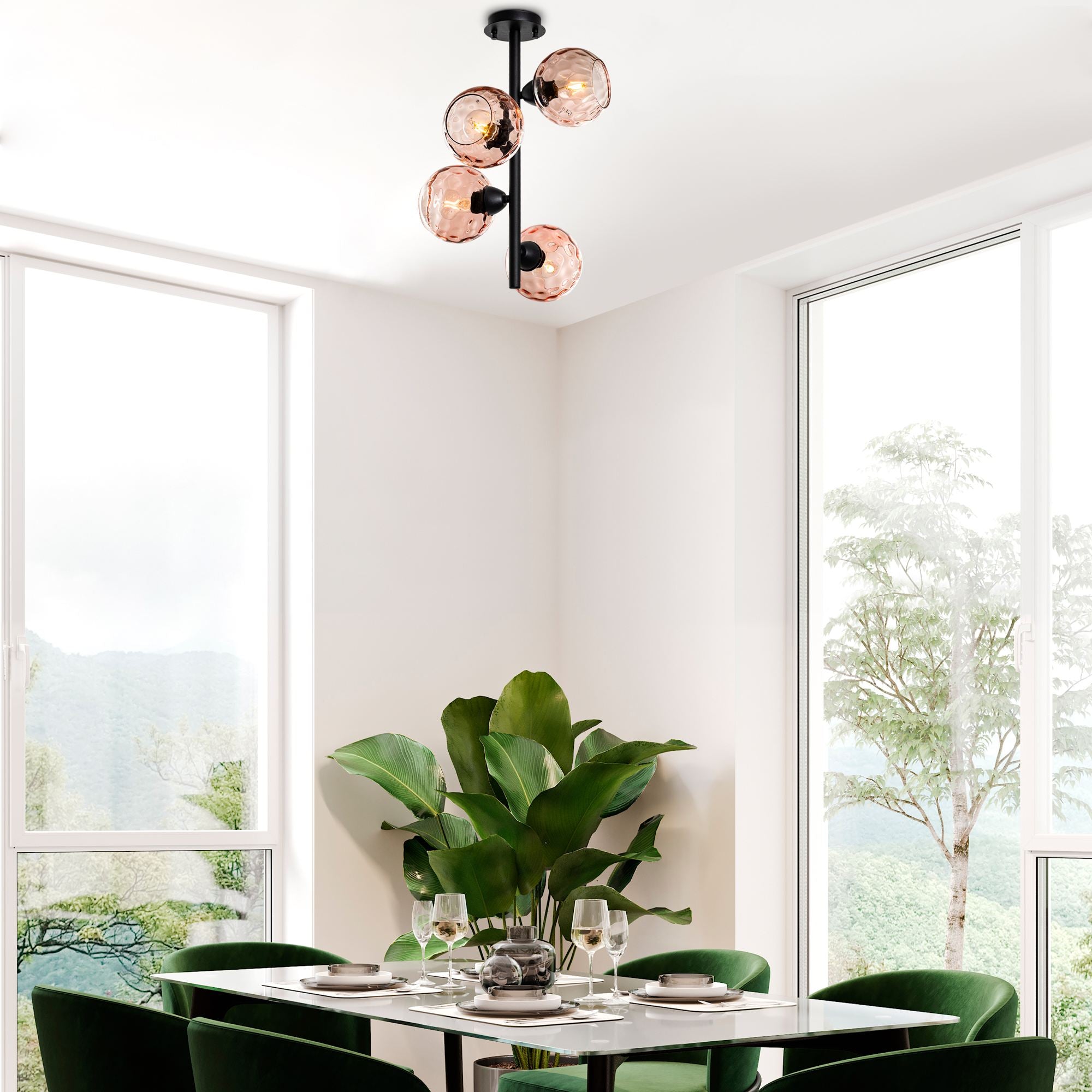 Candeeiro de Teto  - Benek - Rosa
Preto