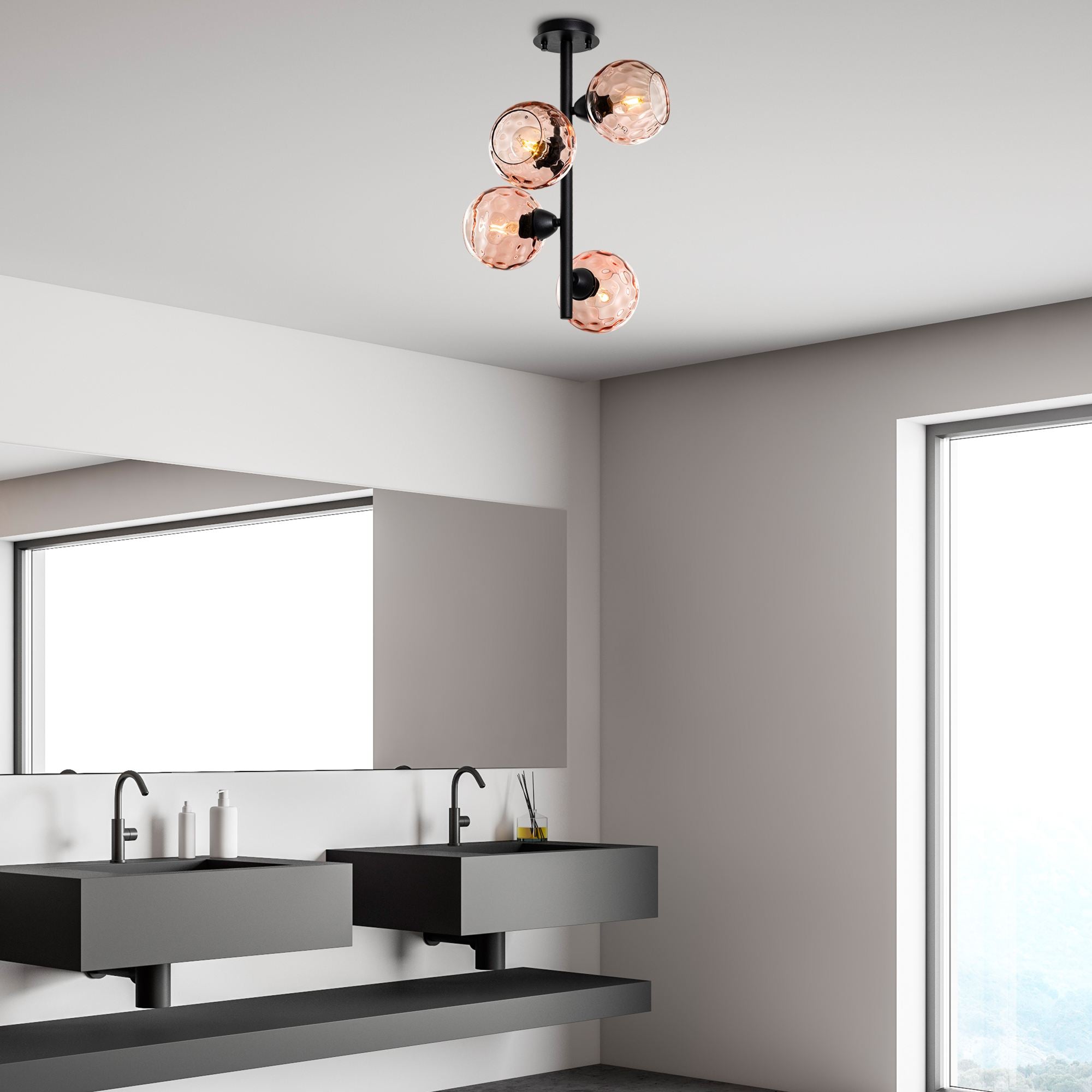 Candeeiro de Teto  - Benek - Rosa
Preto