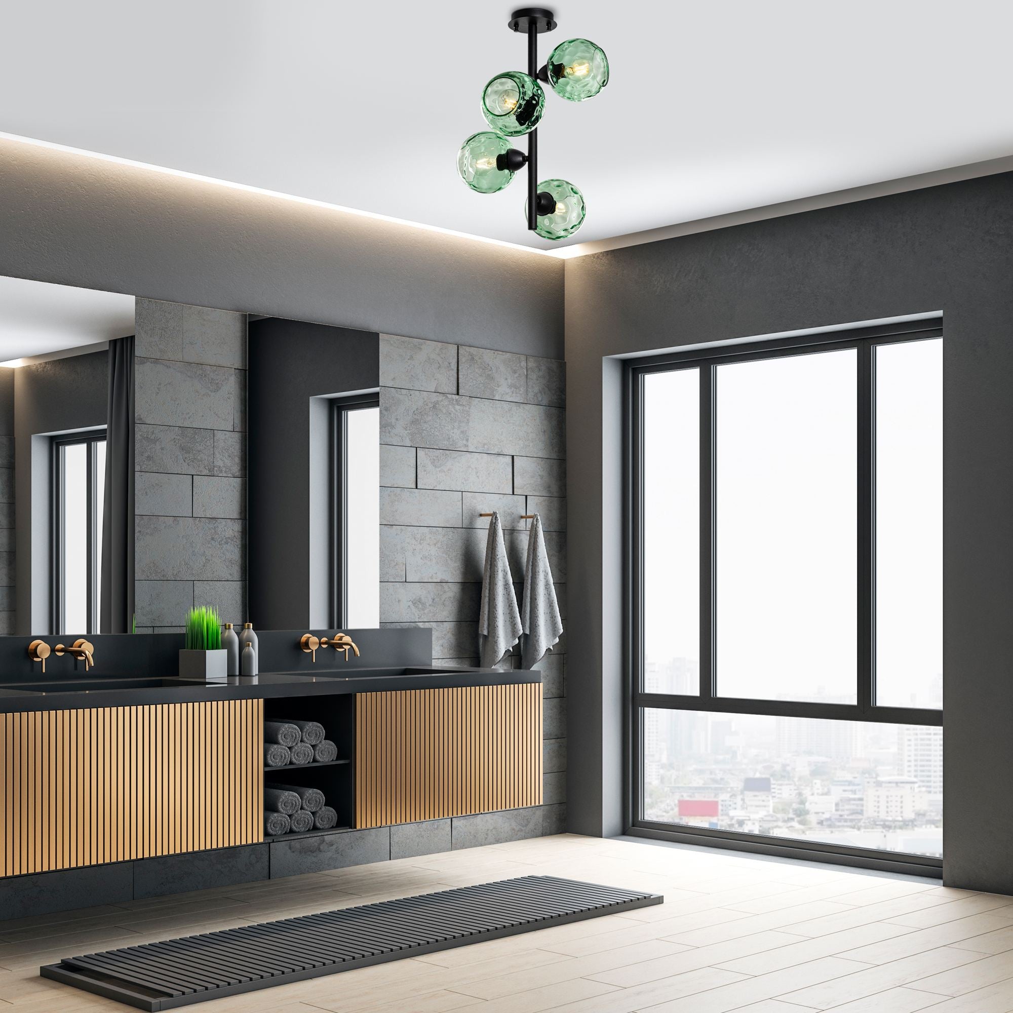 Candeeiro de Teto  - Benek - Menta
Preto