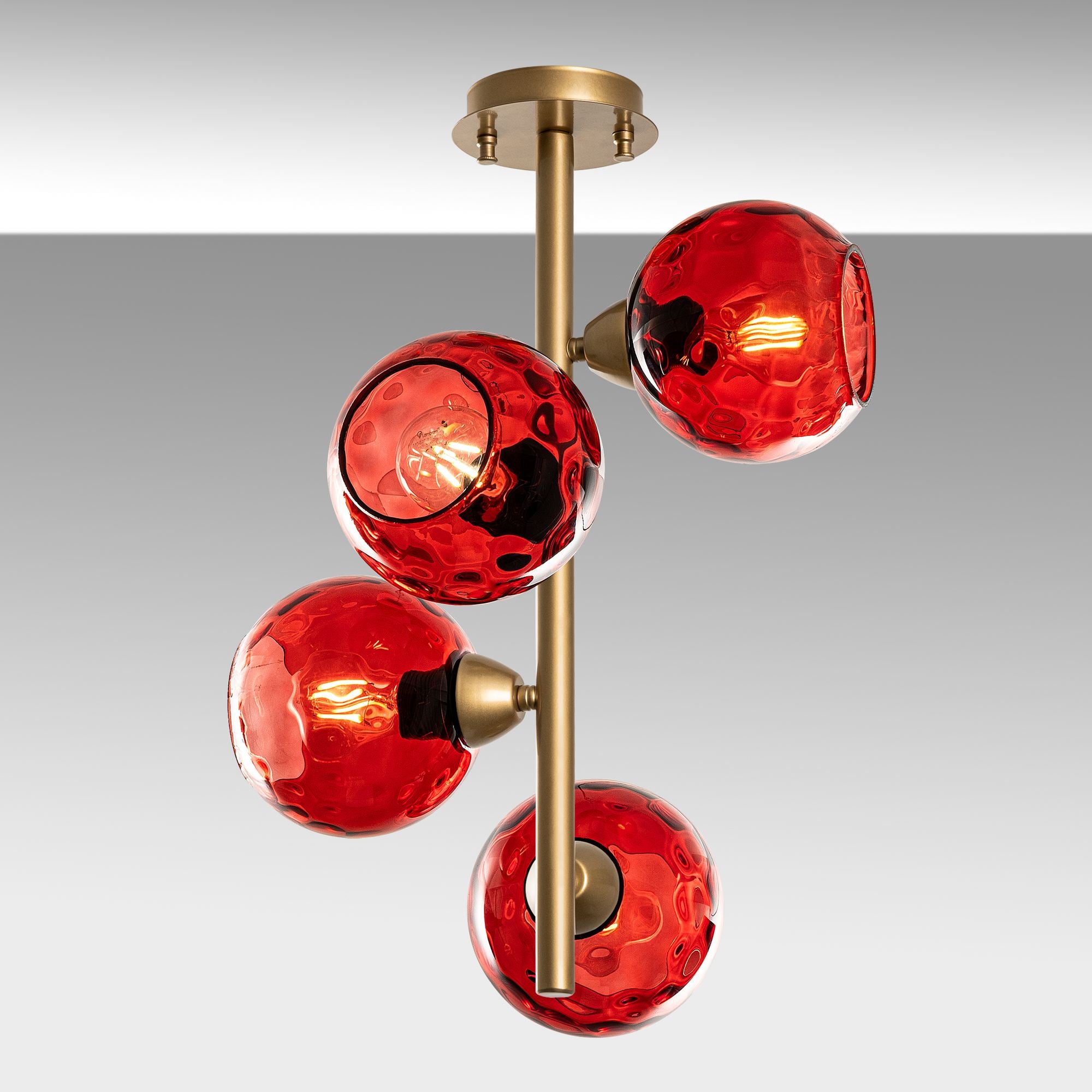 Candeeiro de Teto  - Benek - Vermelho
Dourado