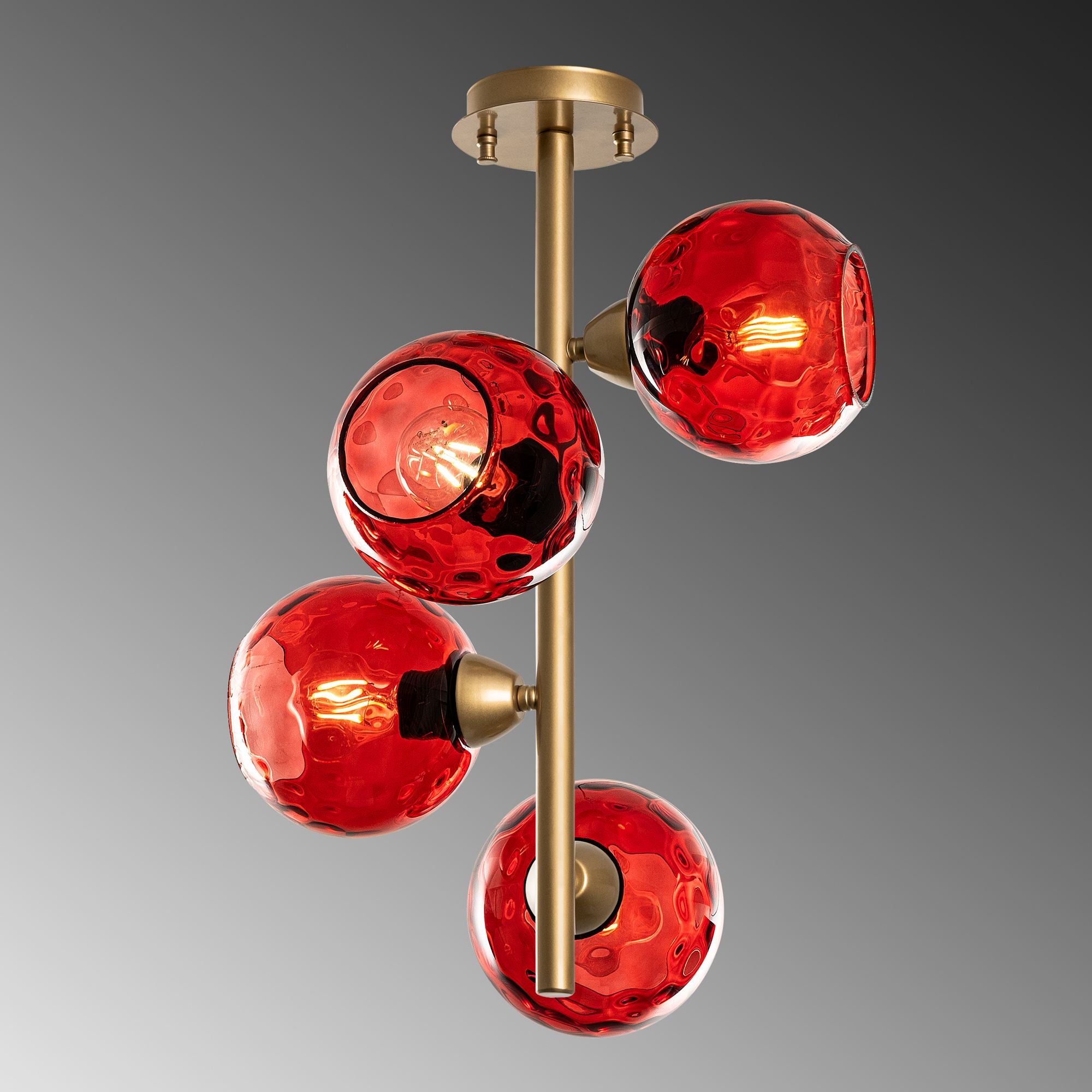 Candeeiro de Teto  - Benek - Vermelho
Dourado