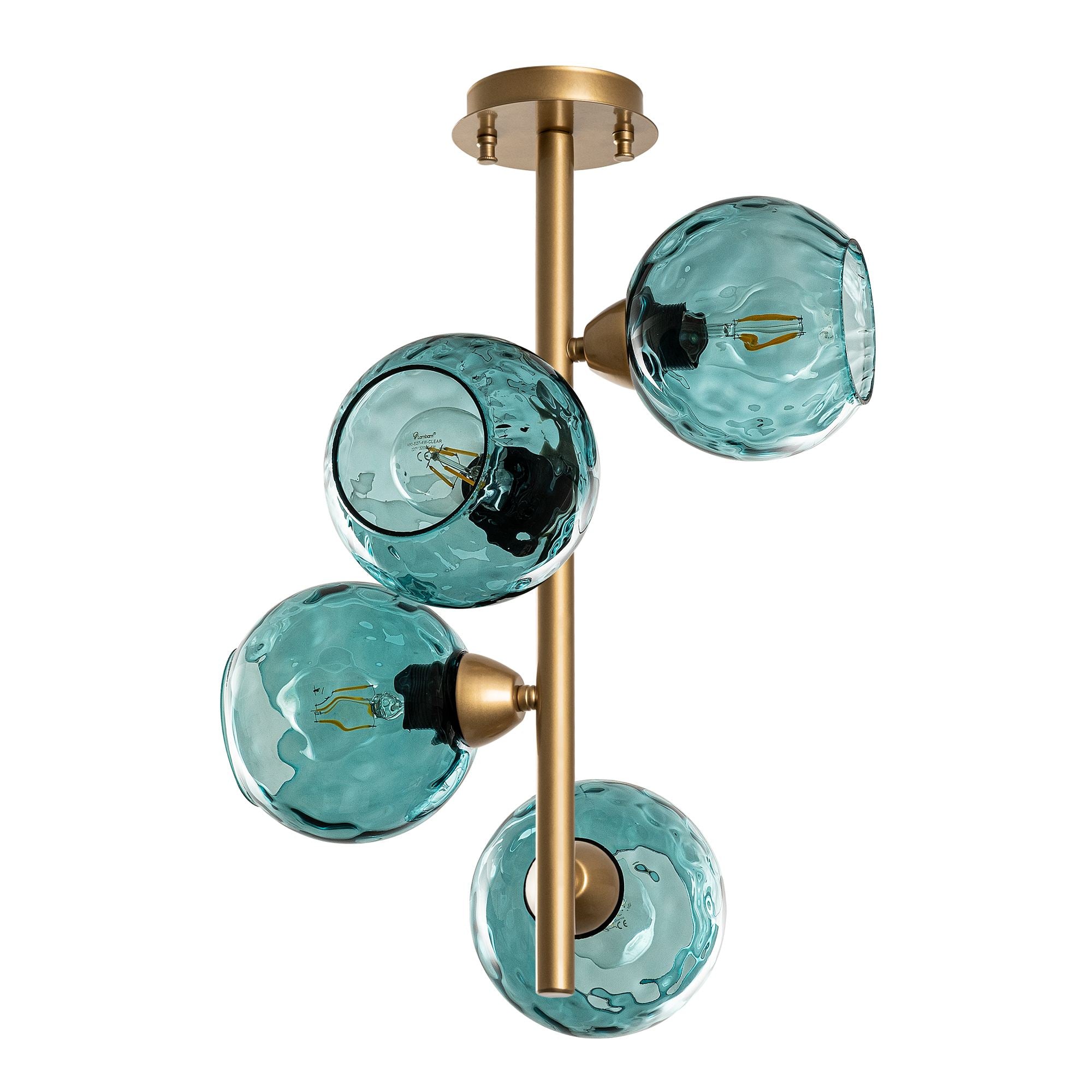 Candeeiro de Teto  - Benek - Azul
Dourado