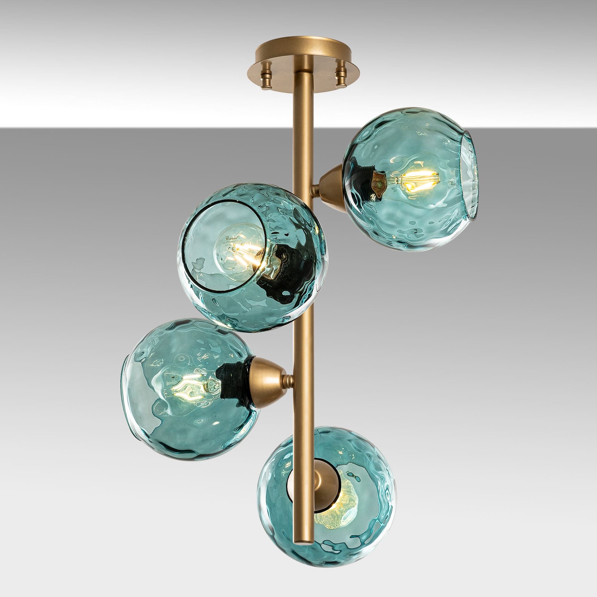 Candeeiro de Teto  - Benek - Azul
Dourado