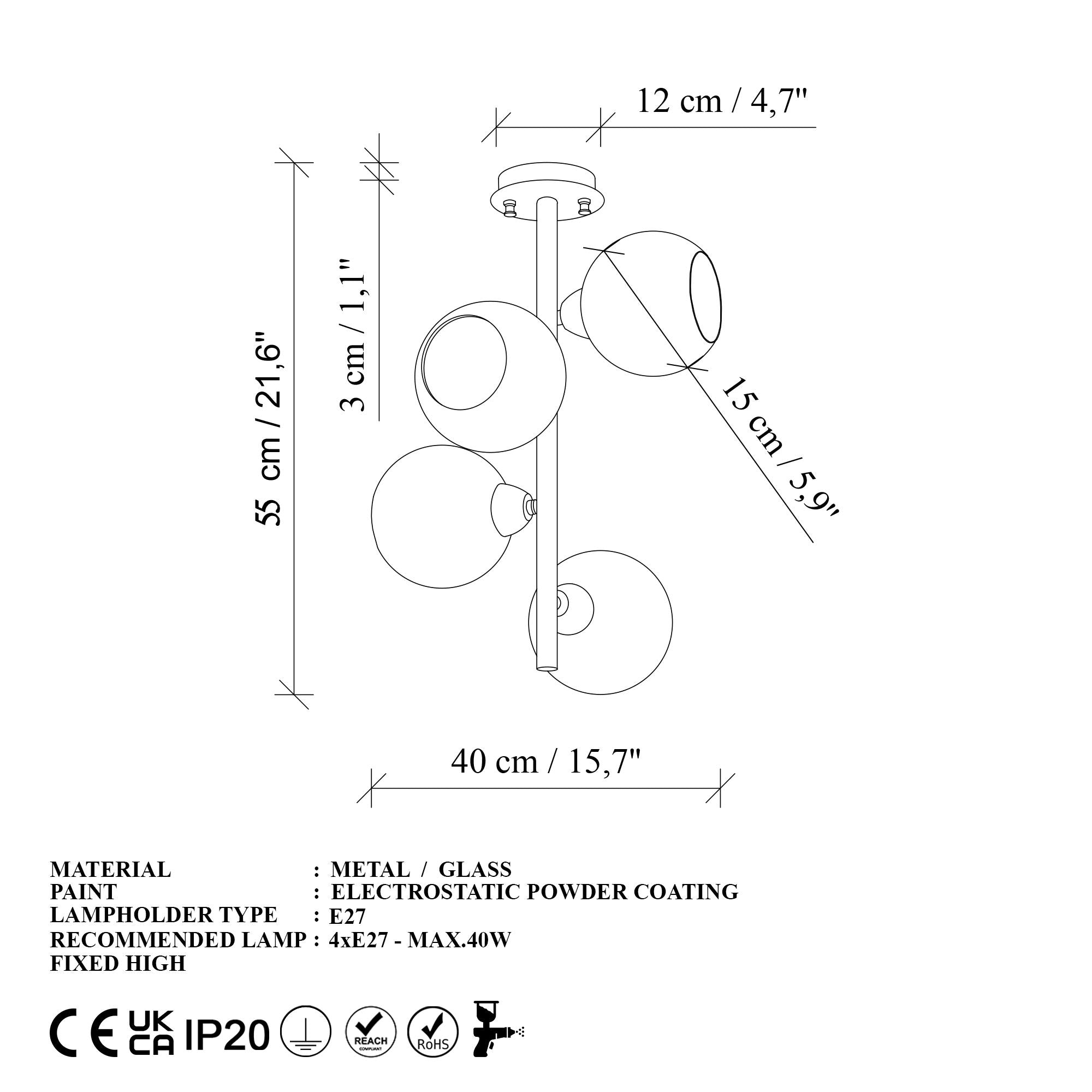 Candeeiro de Teto  - Benek - Amarelo
Ouro