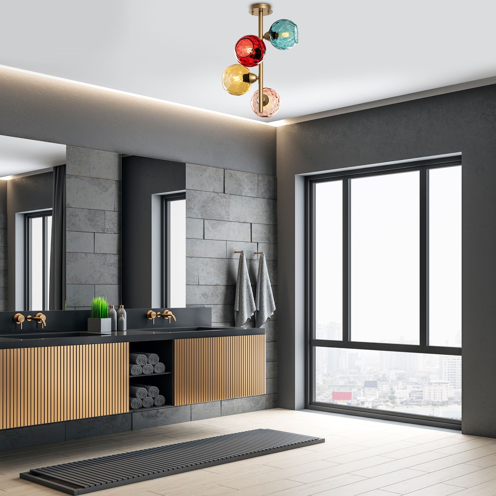 Candeeiro de Teto  - Benek - Multicolorido
Dourado