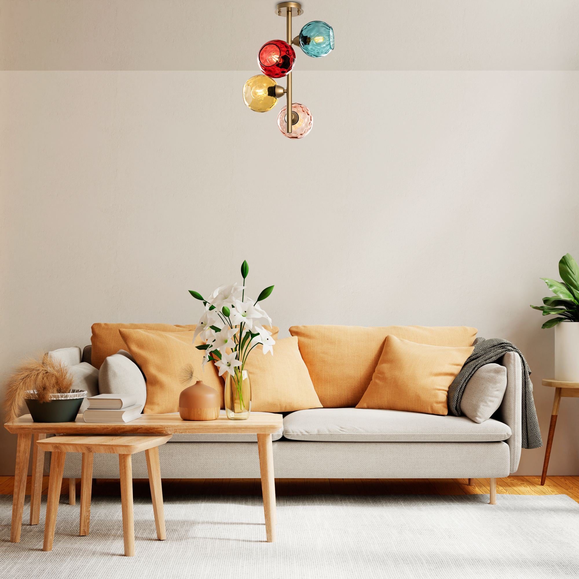 Candeeiro de Teto  - Benek - Multicolorido
Dourado