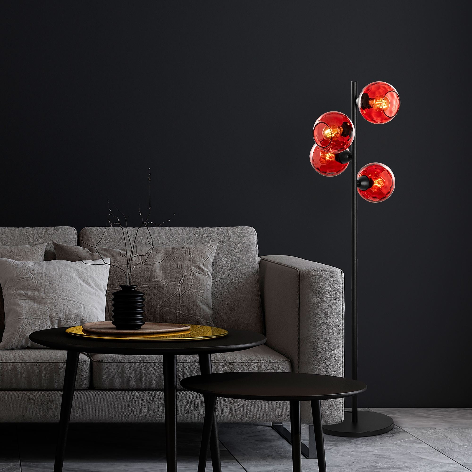 Candeeiro de Pé-Benek-Vermelho
Preto
