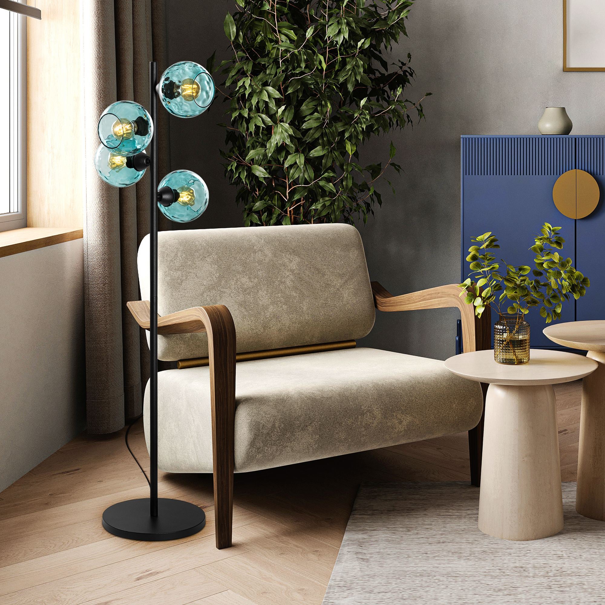 Candeeiro de Pé-Benek-Azul
Preto