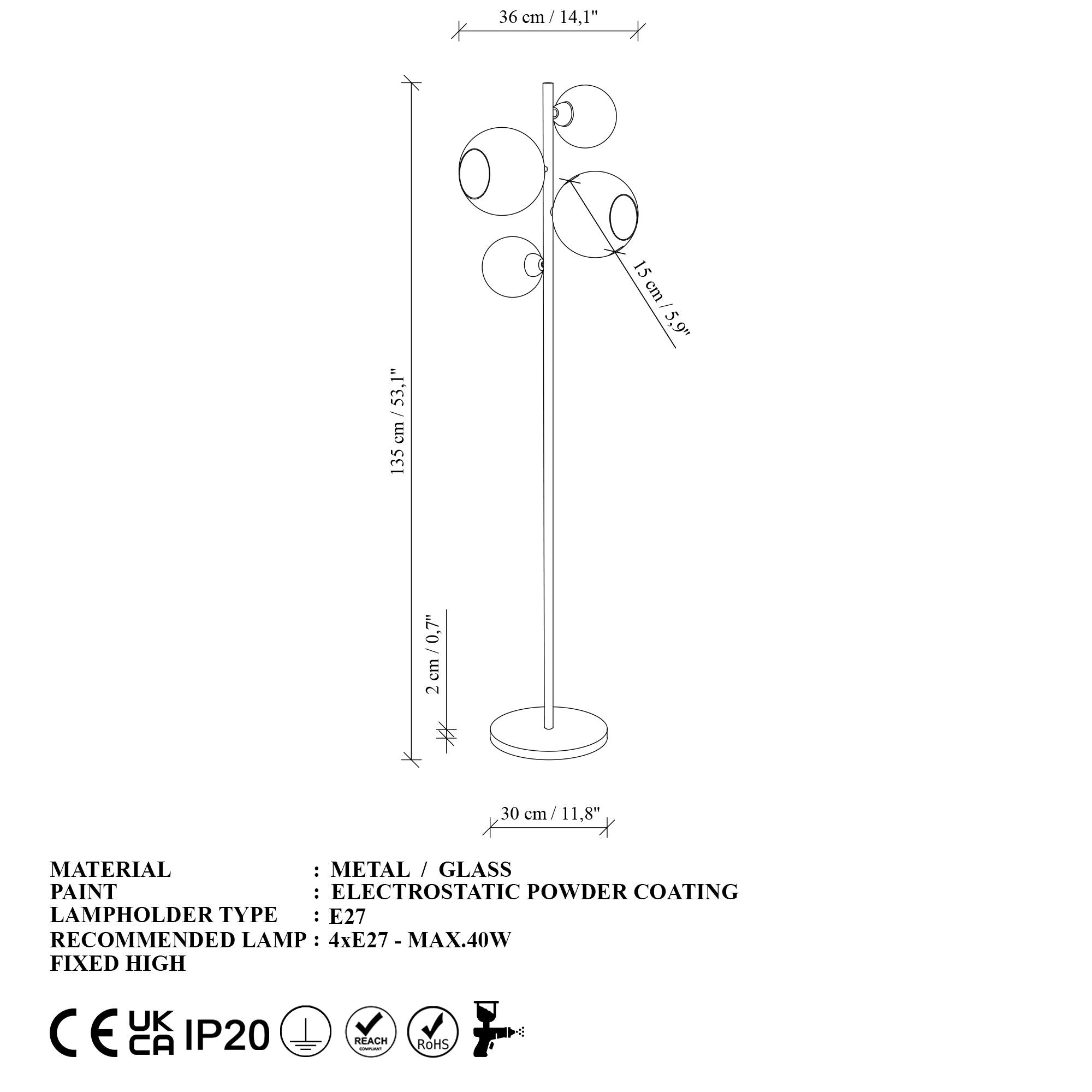 Candeeiro de Pé-Benek-Azul
Preto