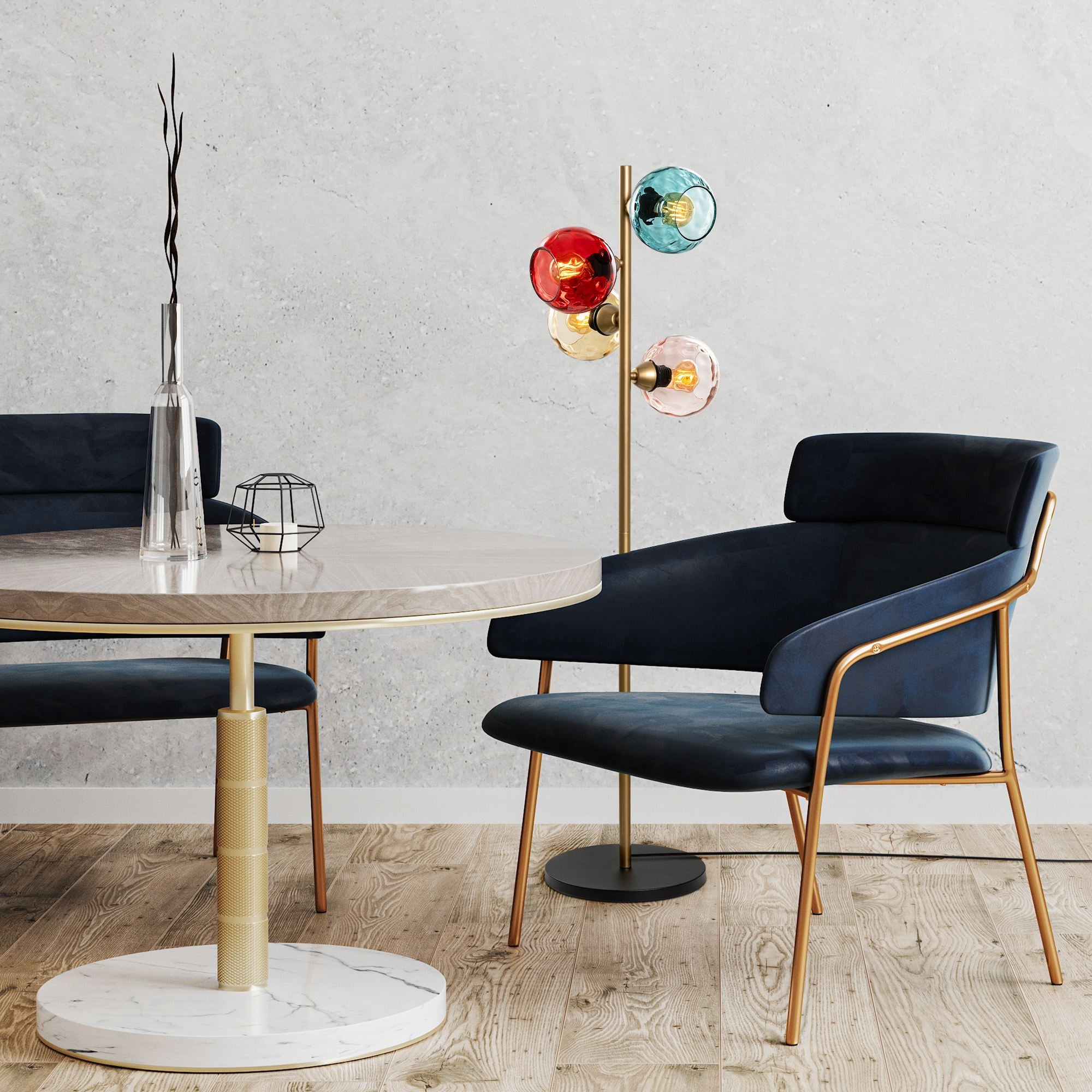 Candeeiro de Pé-Benek-Multicolorido
Dourado