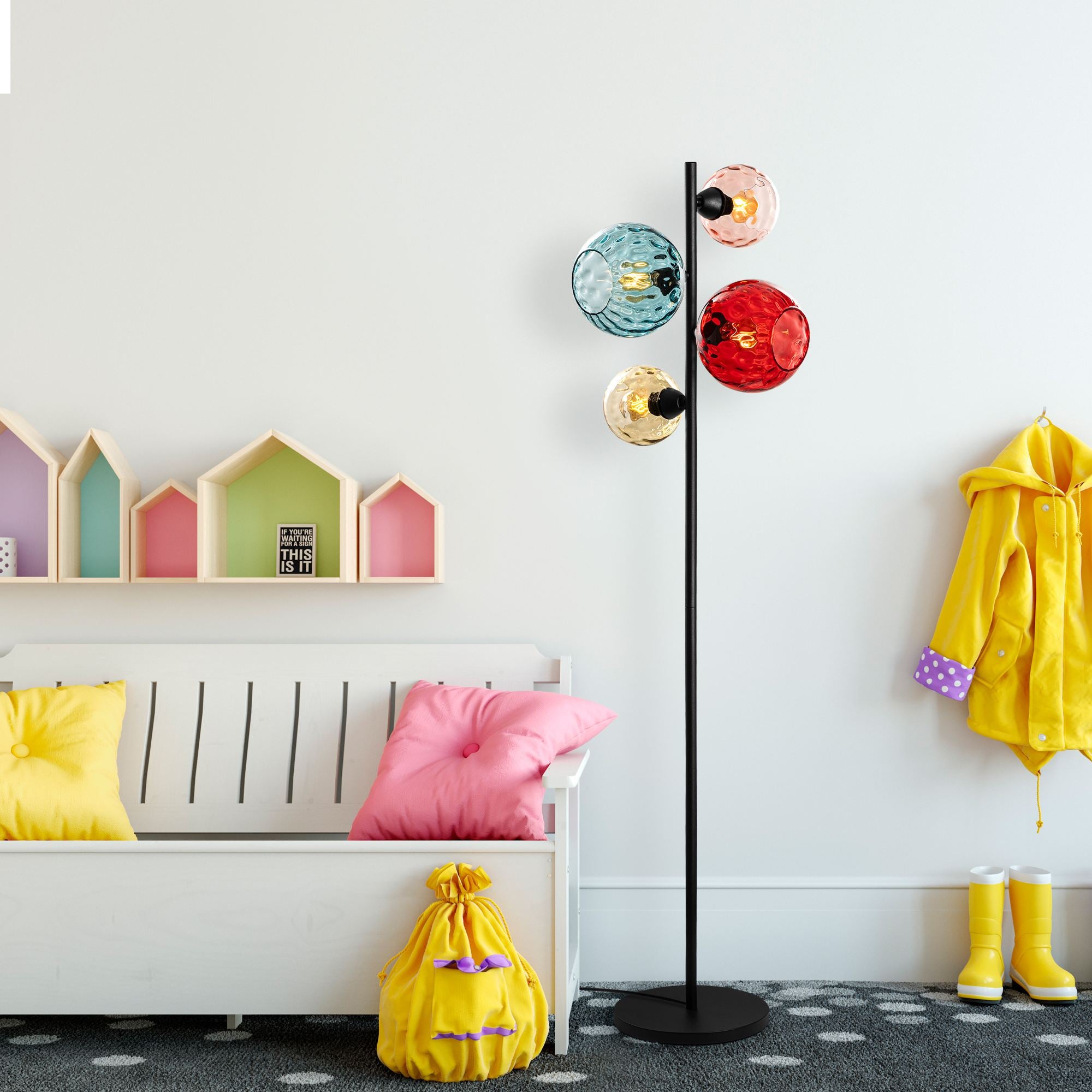 Candeeiro de Pé-Benek-Multicolorido
Preto