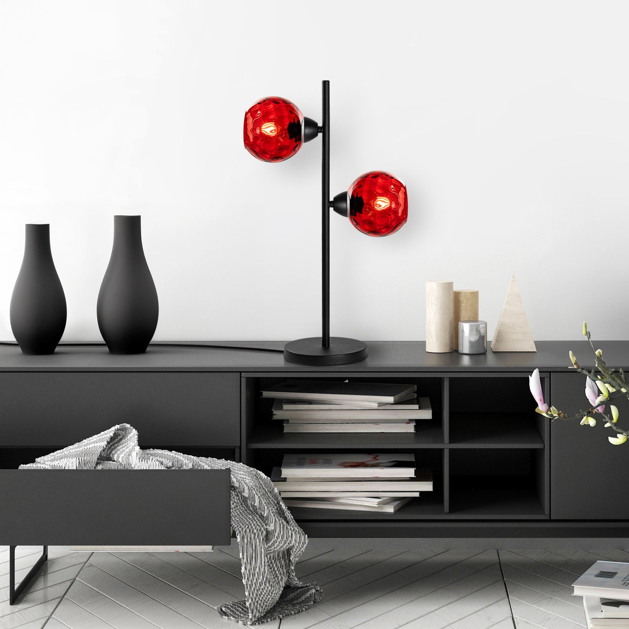 Candeeiro de mesa-Benek-Vermelho
Preto