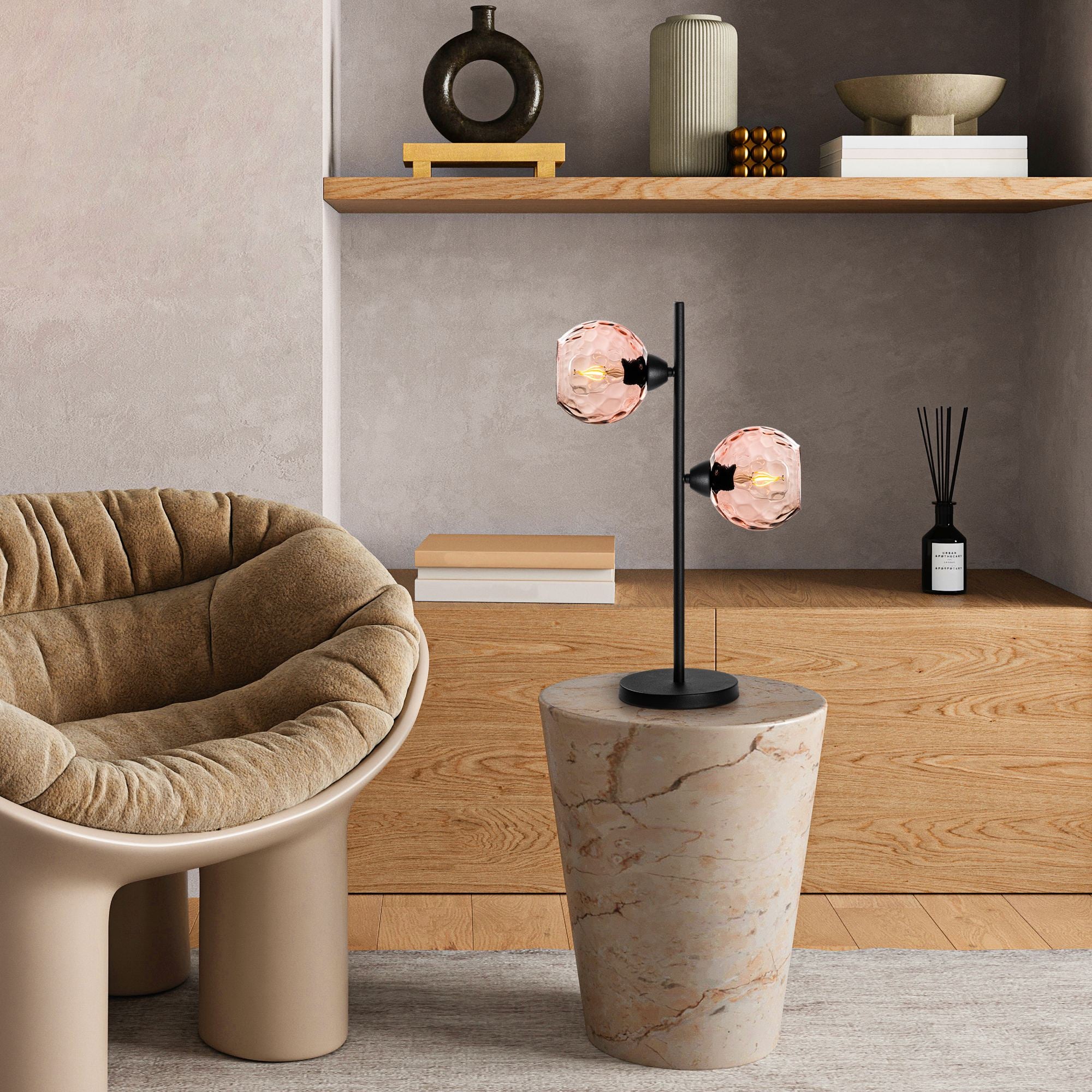 Candeeiro de mesa-Benek-Rosa
Preto