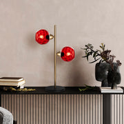 Candeeiro de mesa-Benek-Vermelho
Dourado
