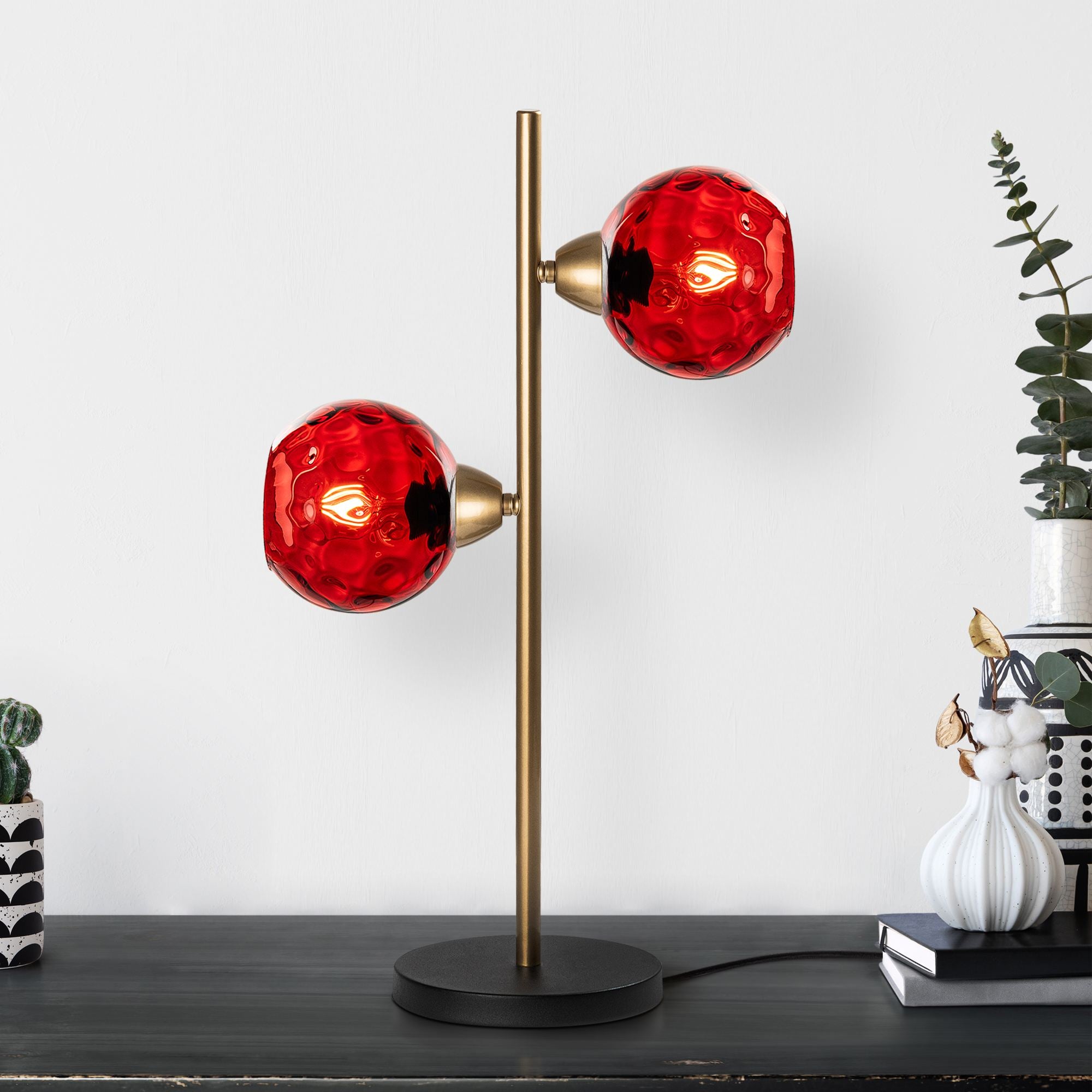 Candeeiro de mesa-Benek-Vermelho
Dourado
