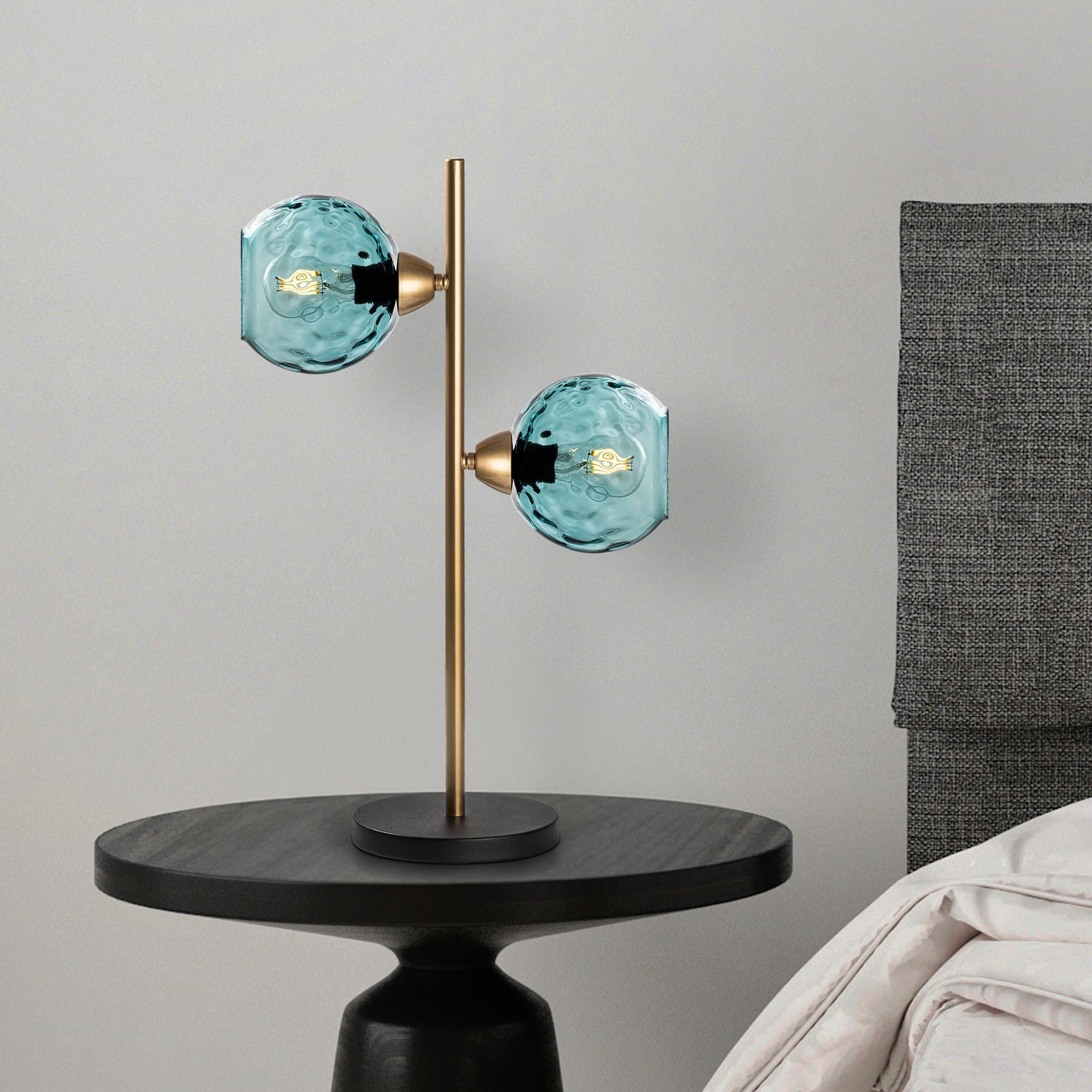 Candeeiro de mesa-Benek-Azul
Dourado