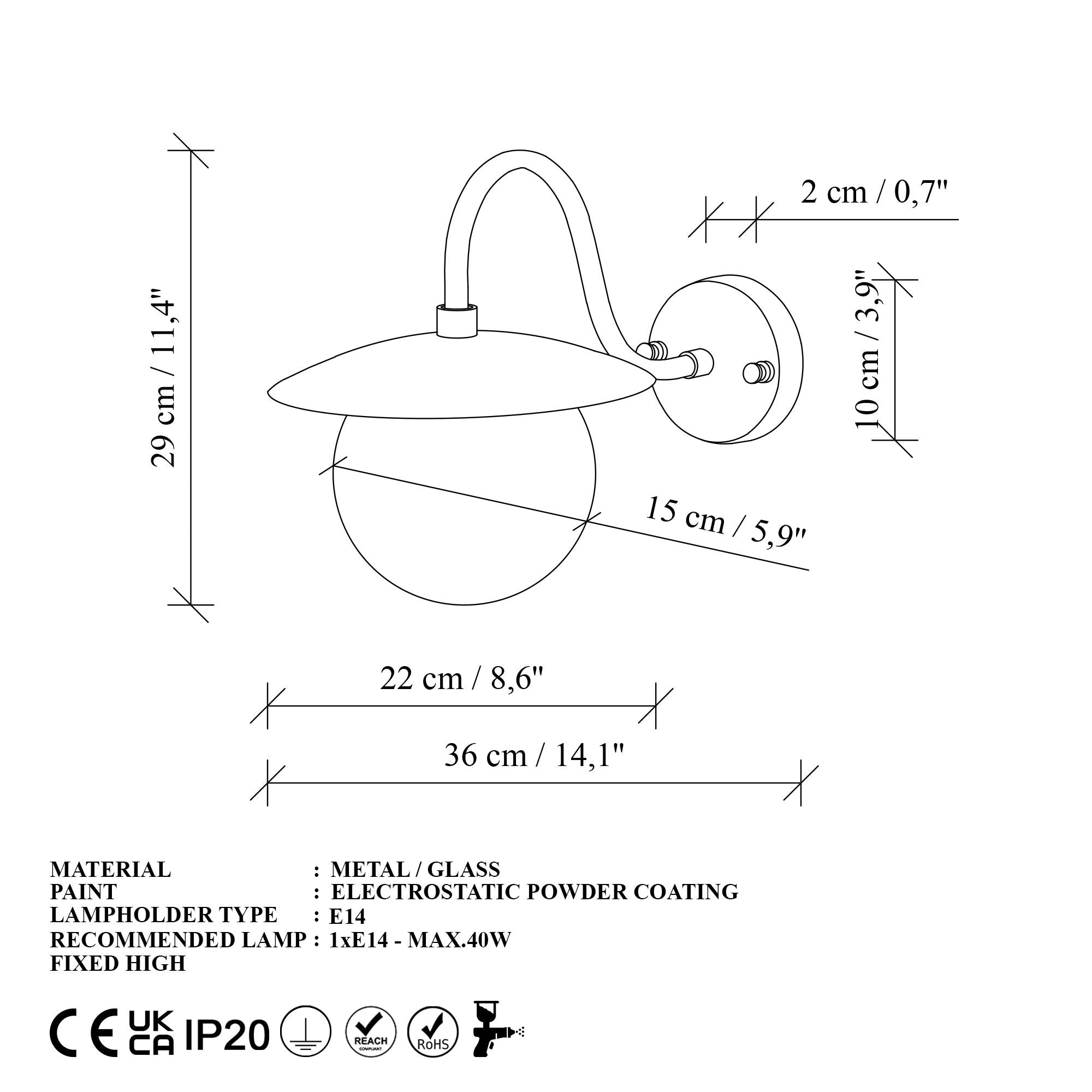 Candeeiro de Parede-Anemon-Ouro