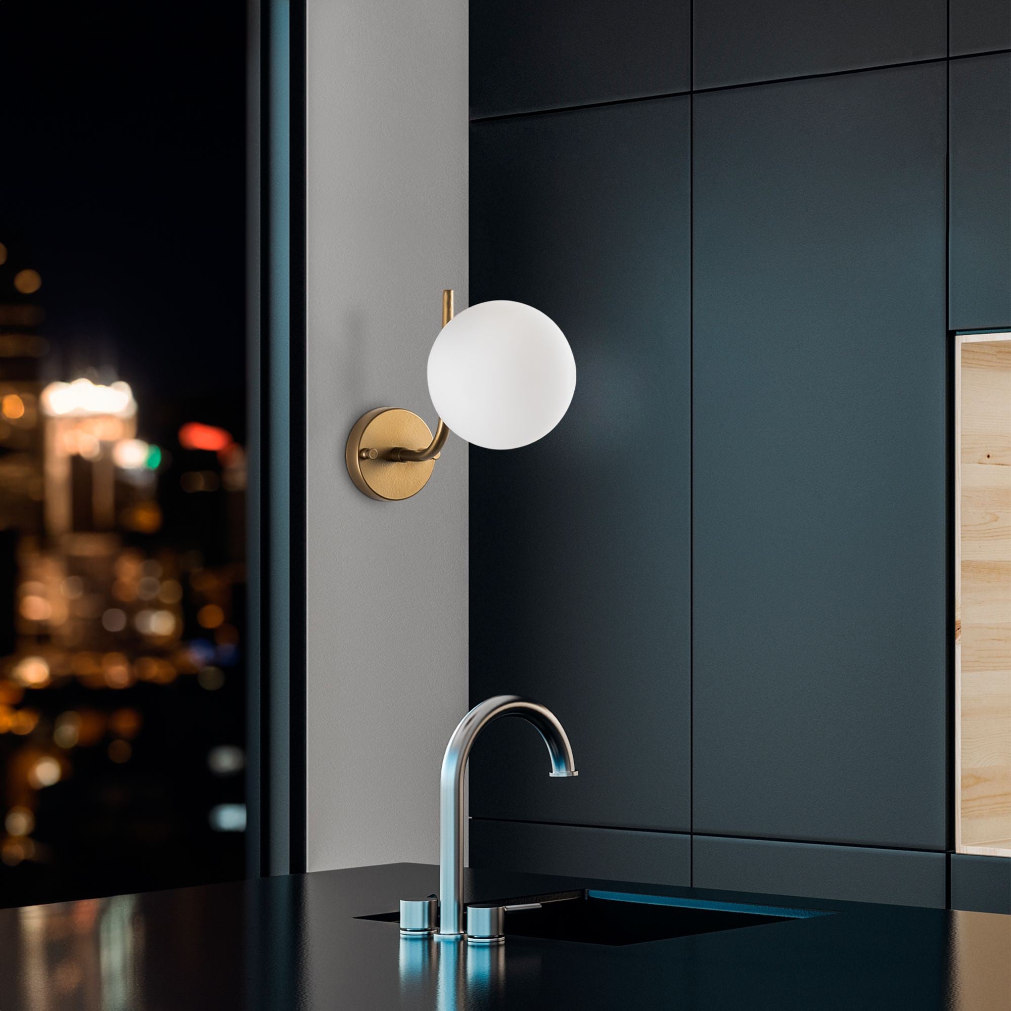 Candeeiro de Parede-Antler-Ouro