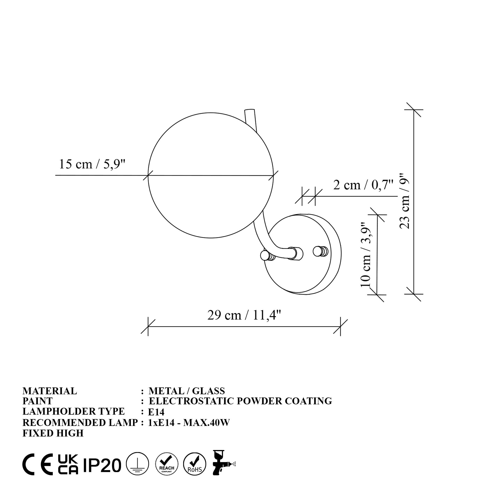 Candeeiro de Parede-Antler-Preto