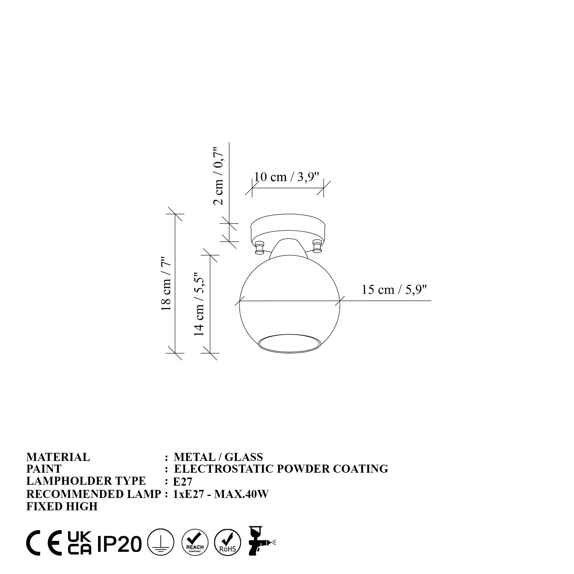 Candeeiro de Teto  - Benek - Azul
Preto