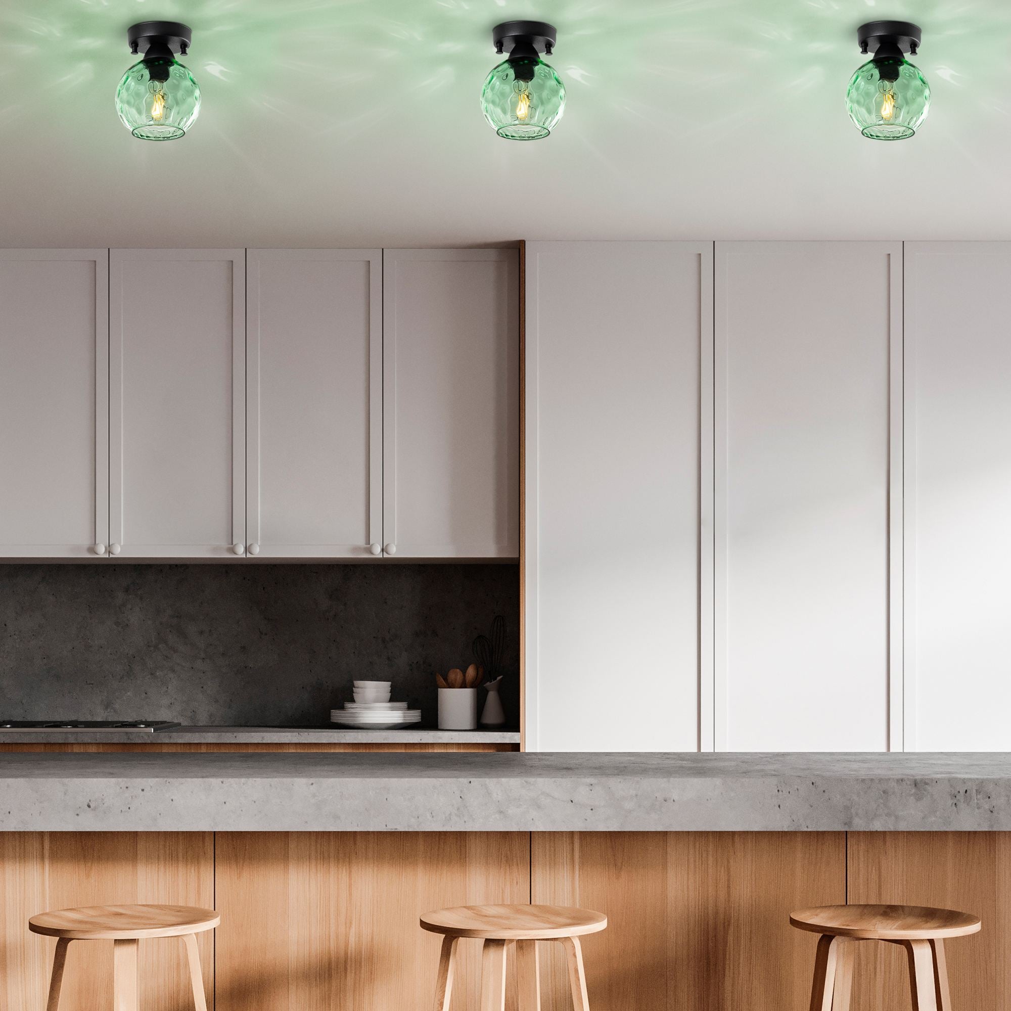 Candeeiro de Teto  - Benek - Menta
Preto