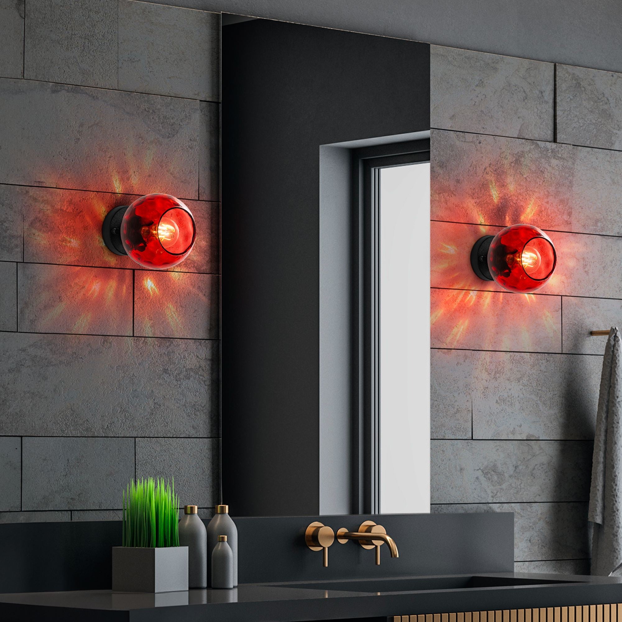 Candeeiro de Parede-Benek-Vermelho
Preto