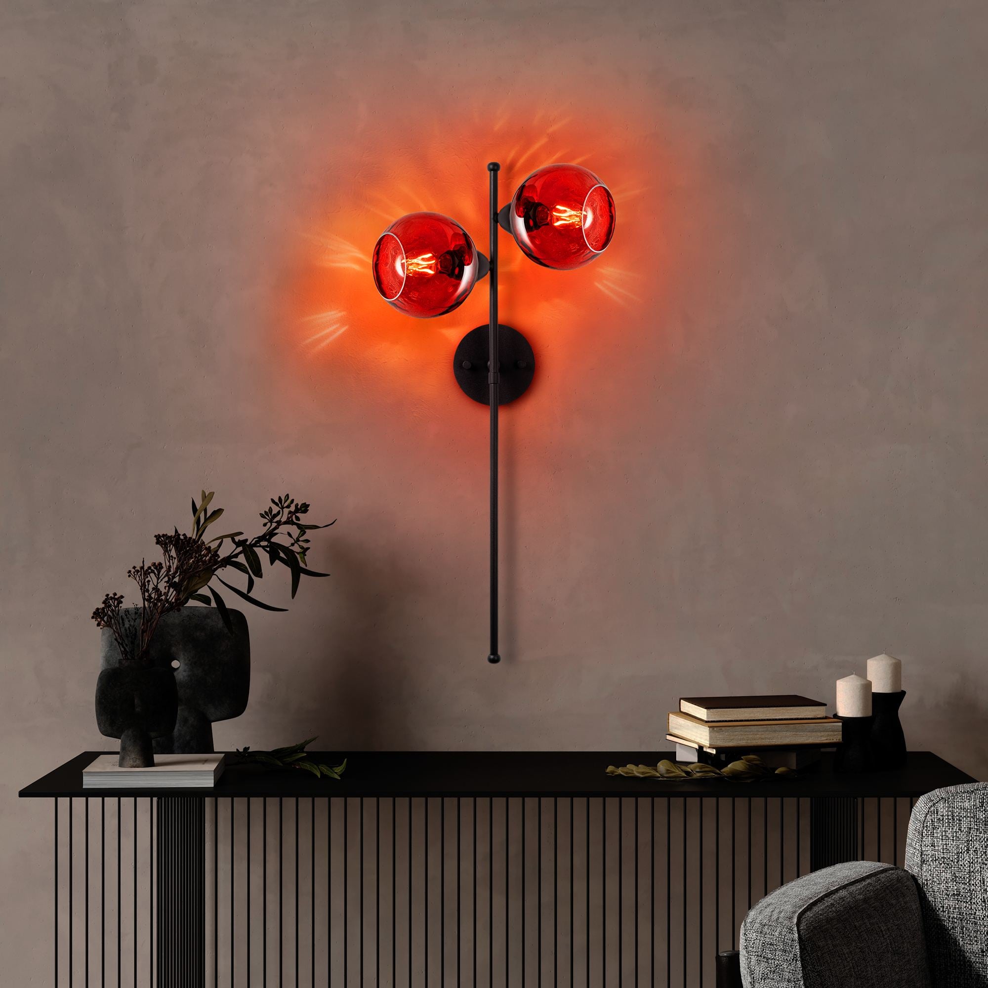 Candeeiro de Parede-Benek-Vermelho
Preto