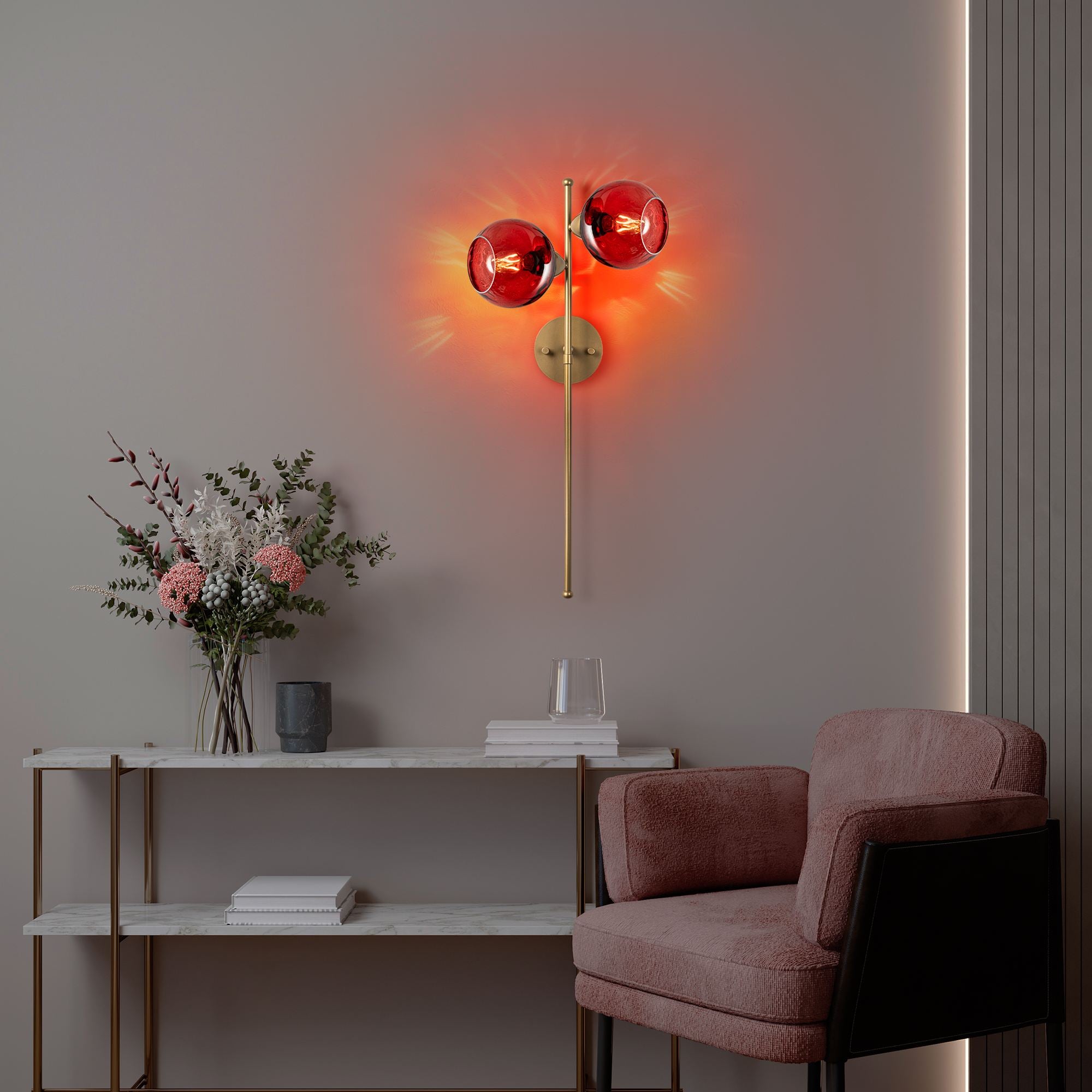 Candeeiro de Parede-Benek-Vermelho
Dourado